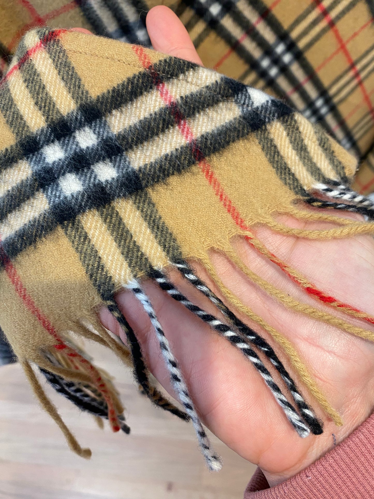 Burberry Vintage Check Bandana Cashmere Shawl