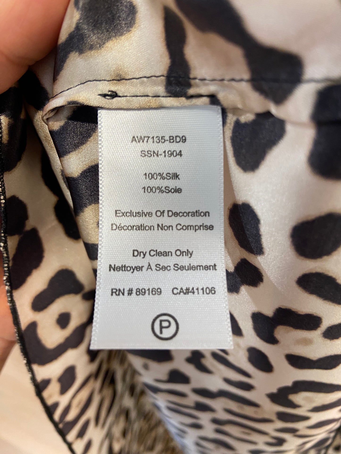 ATM Leopard Print Silk Charmeuse Mini Dress size S