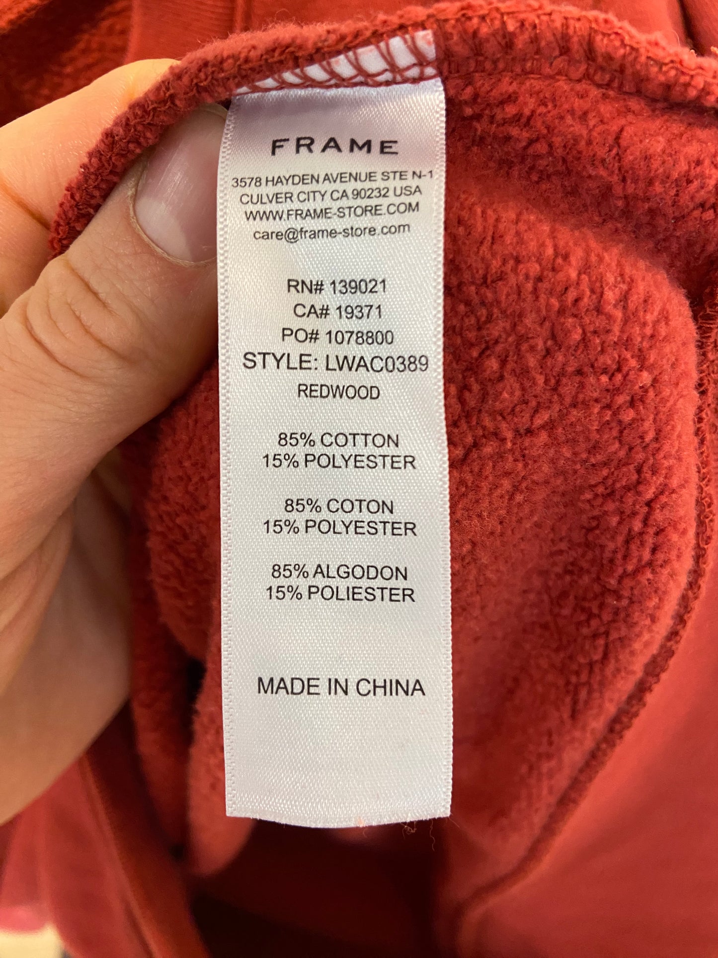 Frame Pleated Panel Sweatshirt size M