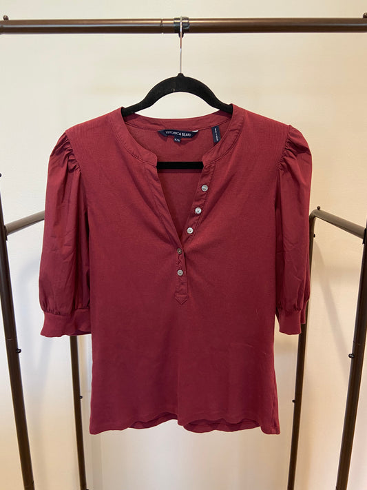 Veronica Beard Coralee Puff Sleeve Top size XL