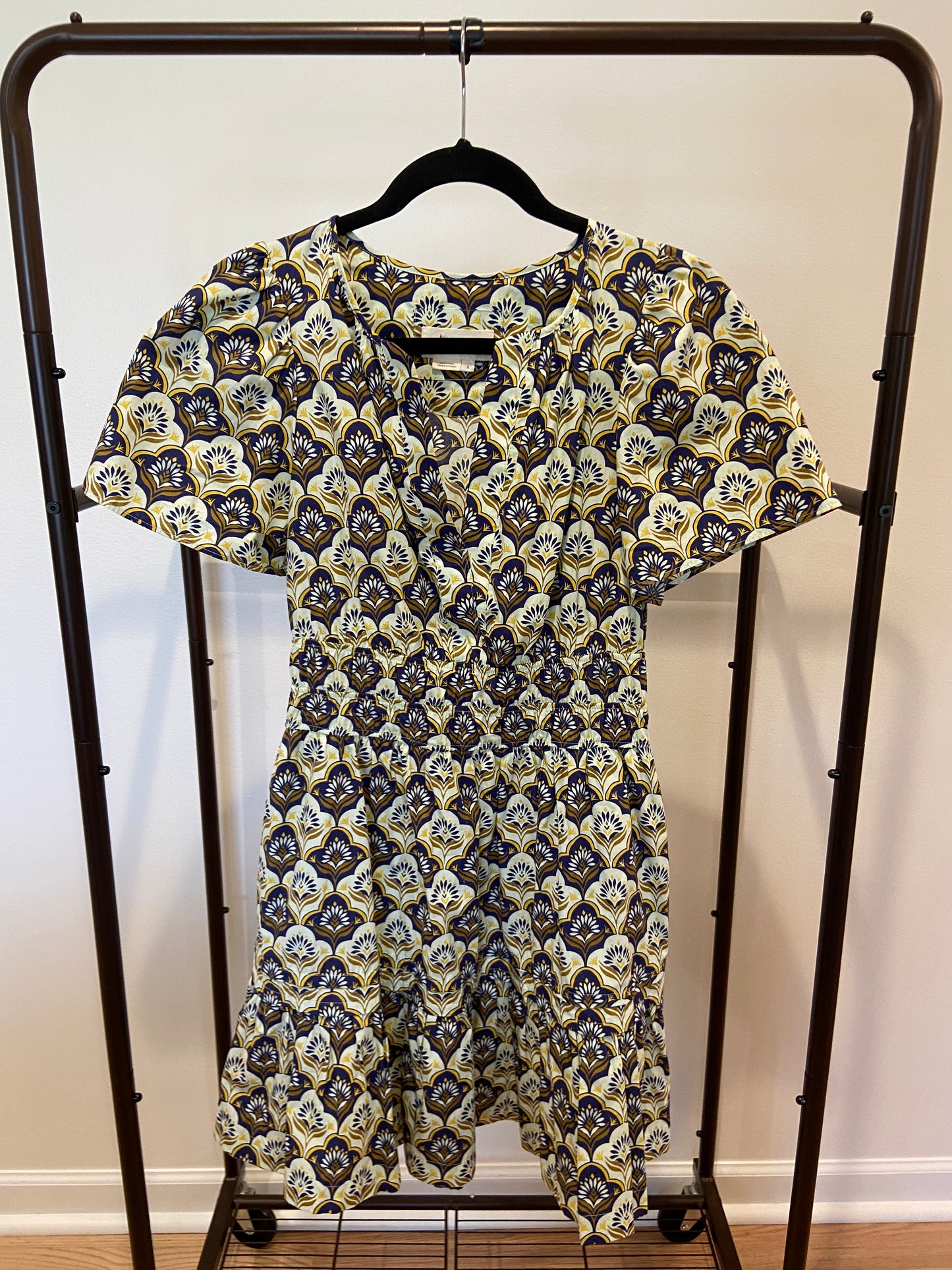Anthropologie Somerset Mini Dress Khaki Print size S