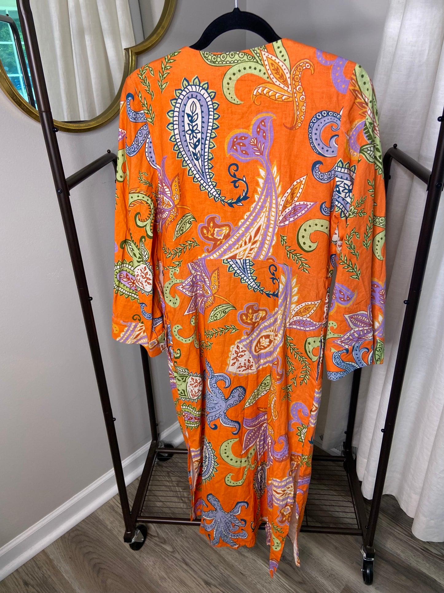 Farm Rio Bell-Sleeve V-Neck Dress size S