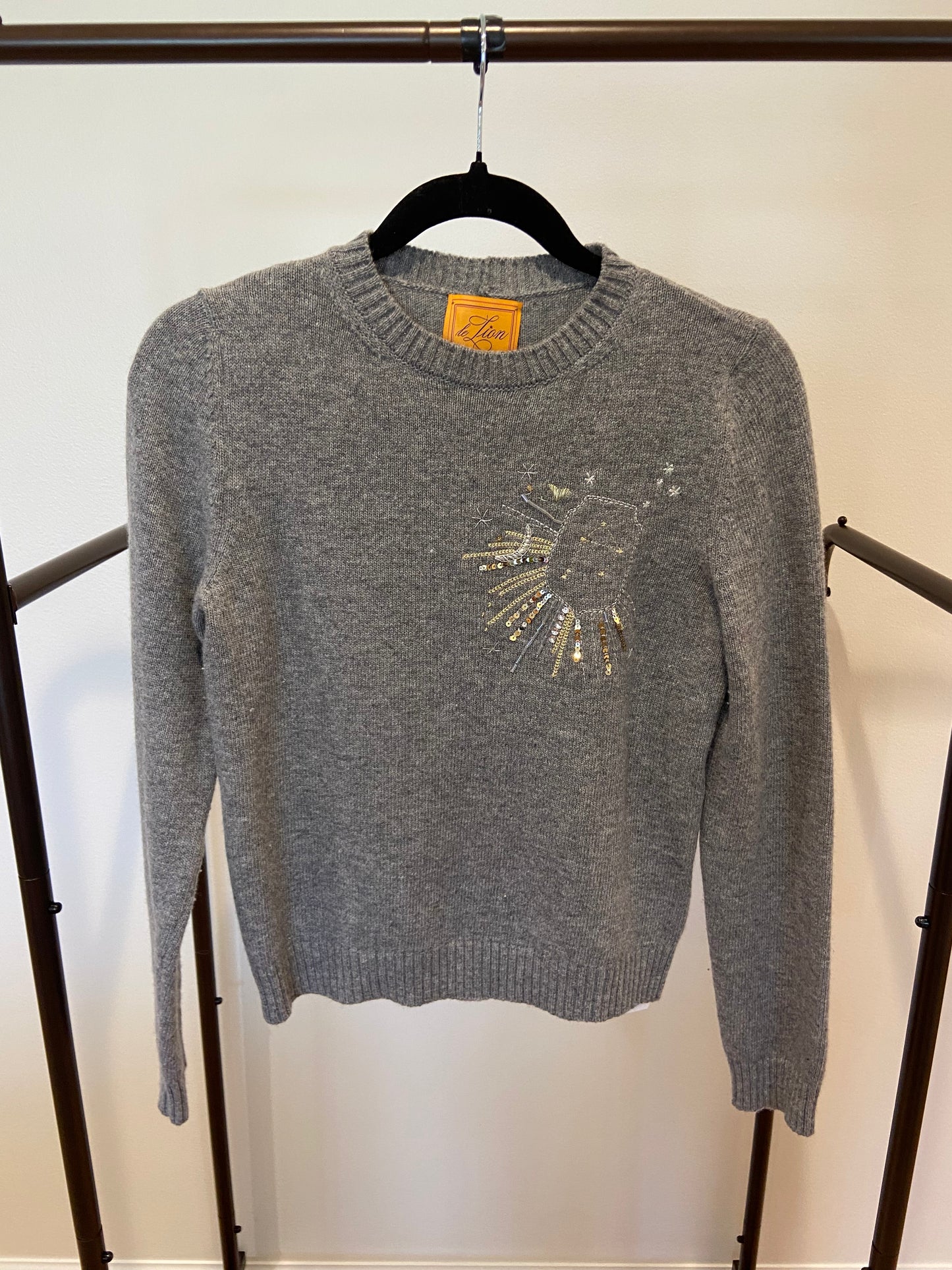 Le Lion Merino Wool Sweater Virgo Zodiac Constellation size XS