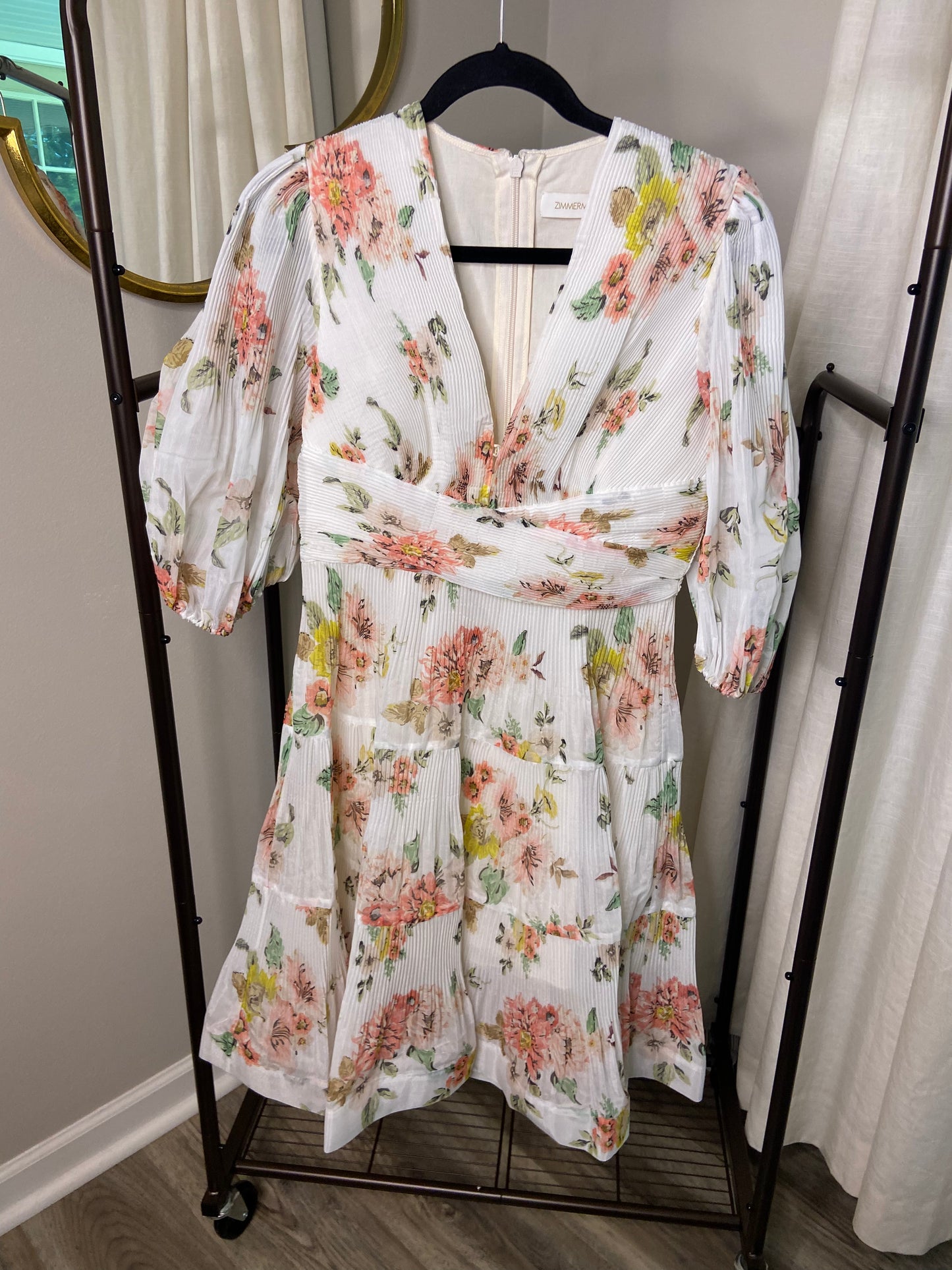 Zimmermann Floral Pleated Mini Dress size US 8