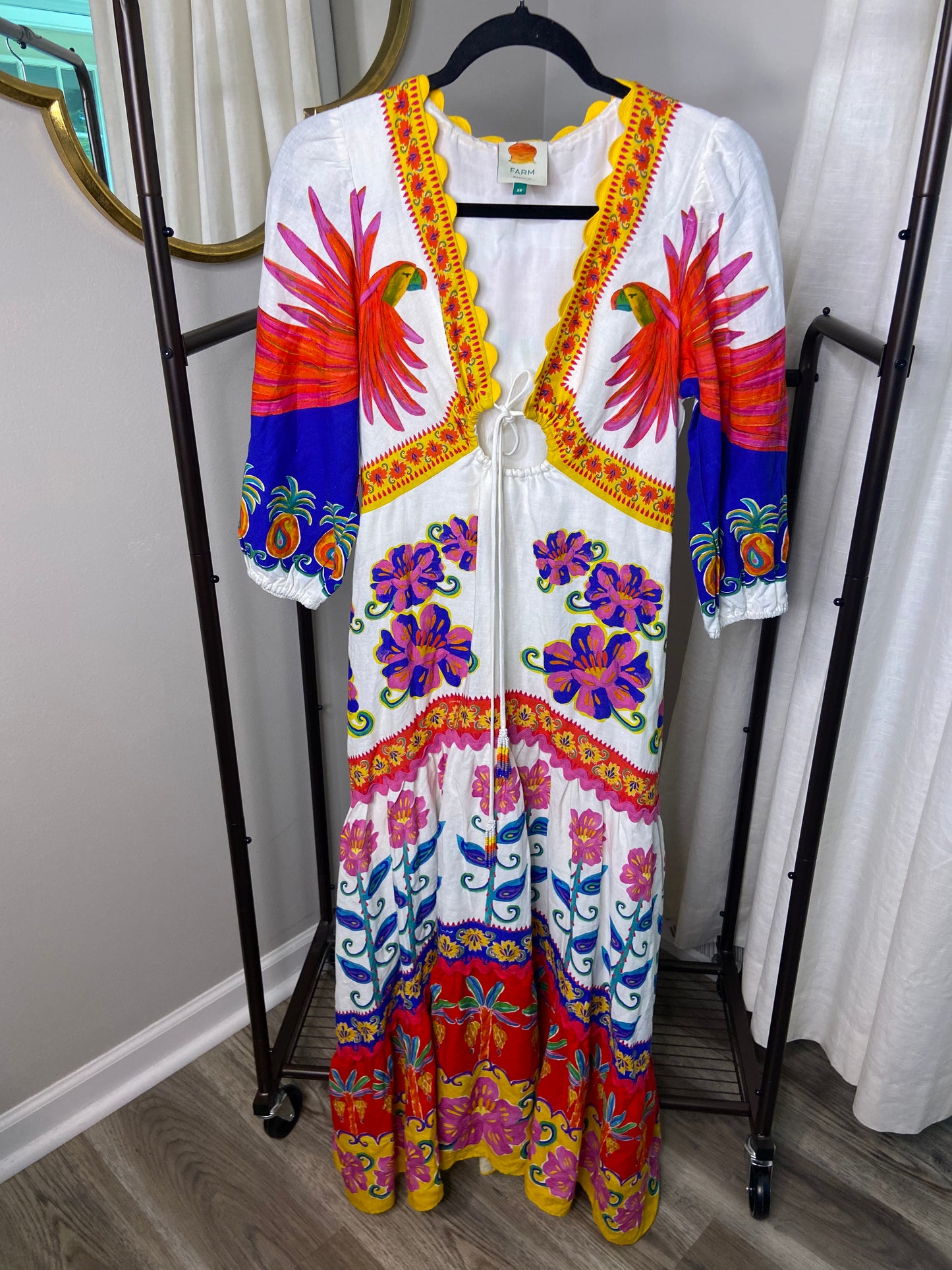 Farm Rio Off-white Vivid Garden Maxi Dress size S