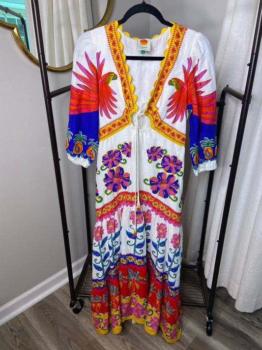 Farm Rio Off-white Vivid Garden Maxi Dress size S