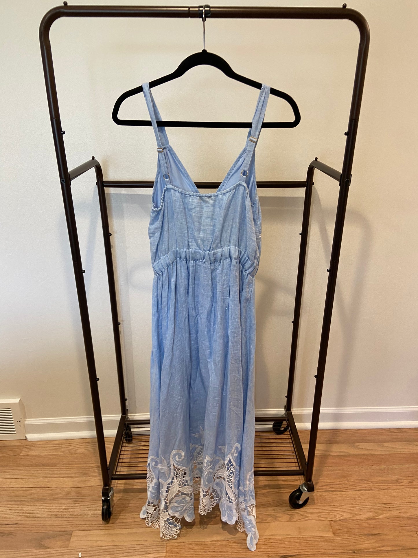 Ramy Brook Aubriella Embroidered Midi Linen Dress size S