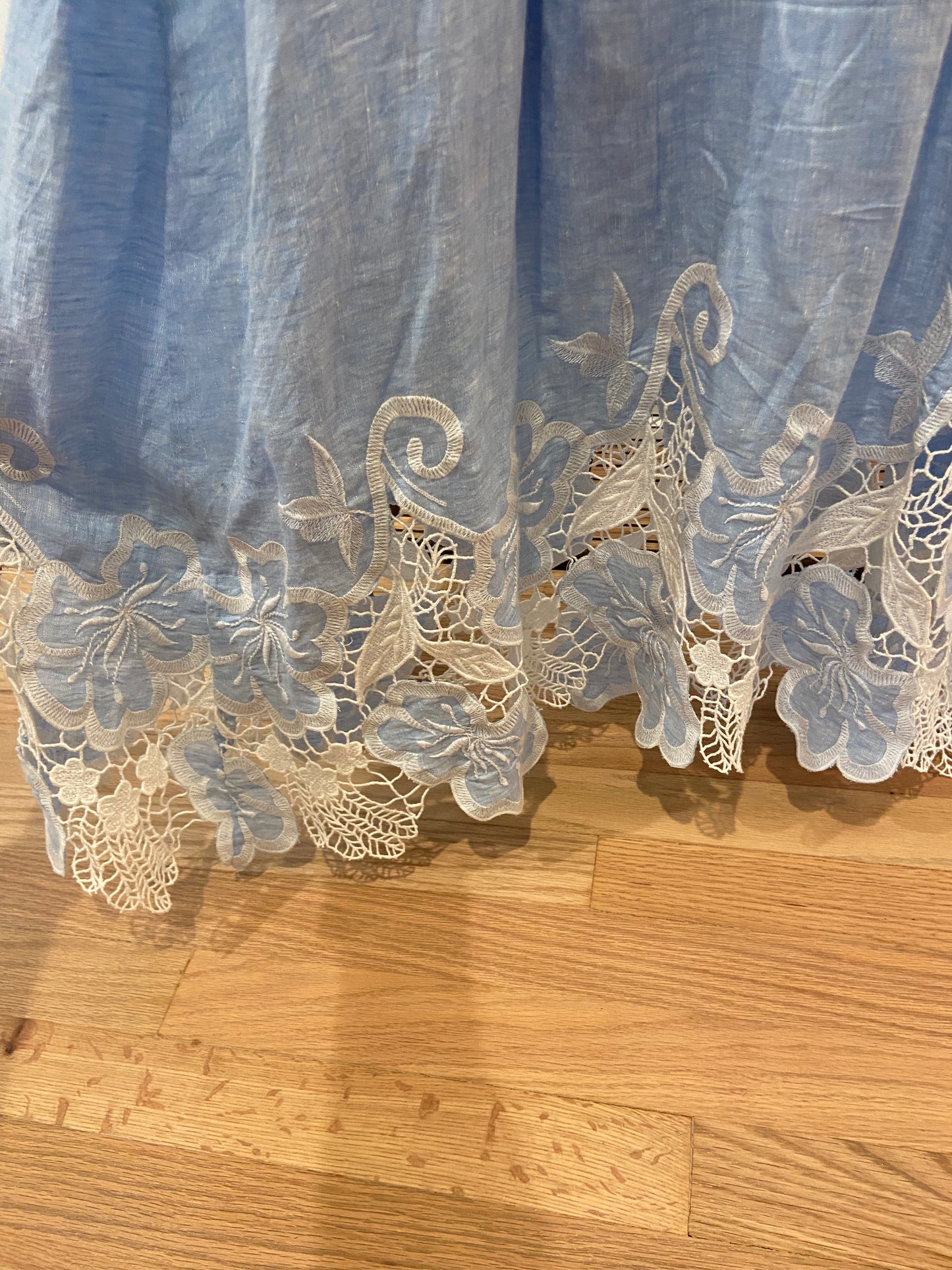 Ramy Brook Aubriella Embroidered Midi Linen Dress size S