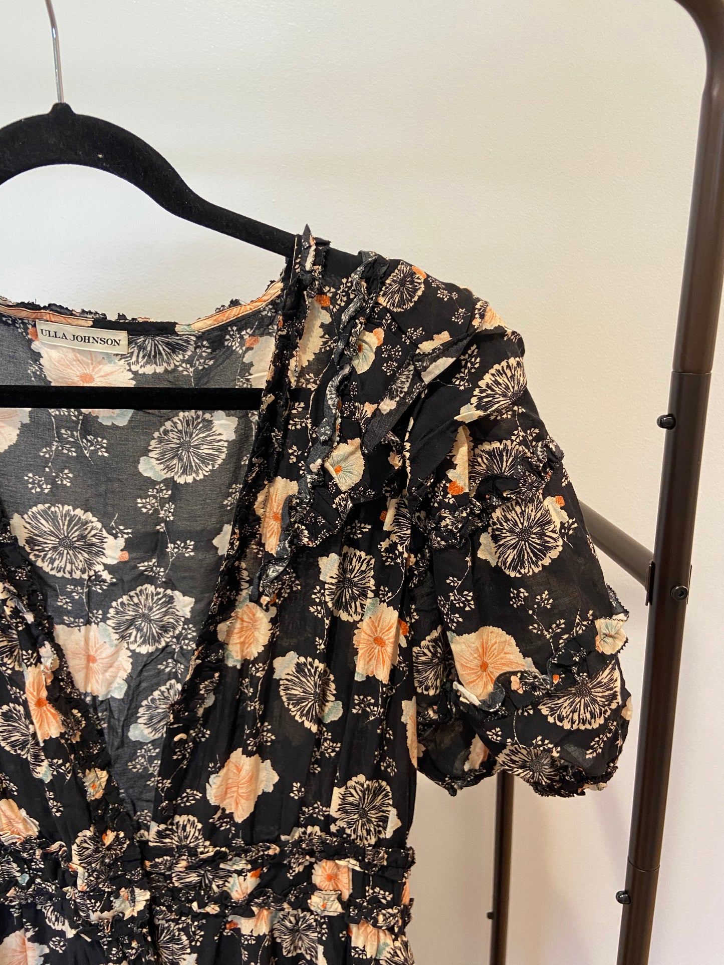 Ulla Johnson Irvette Dress Noir Floral size 6
