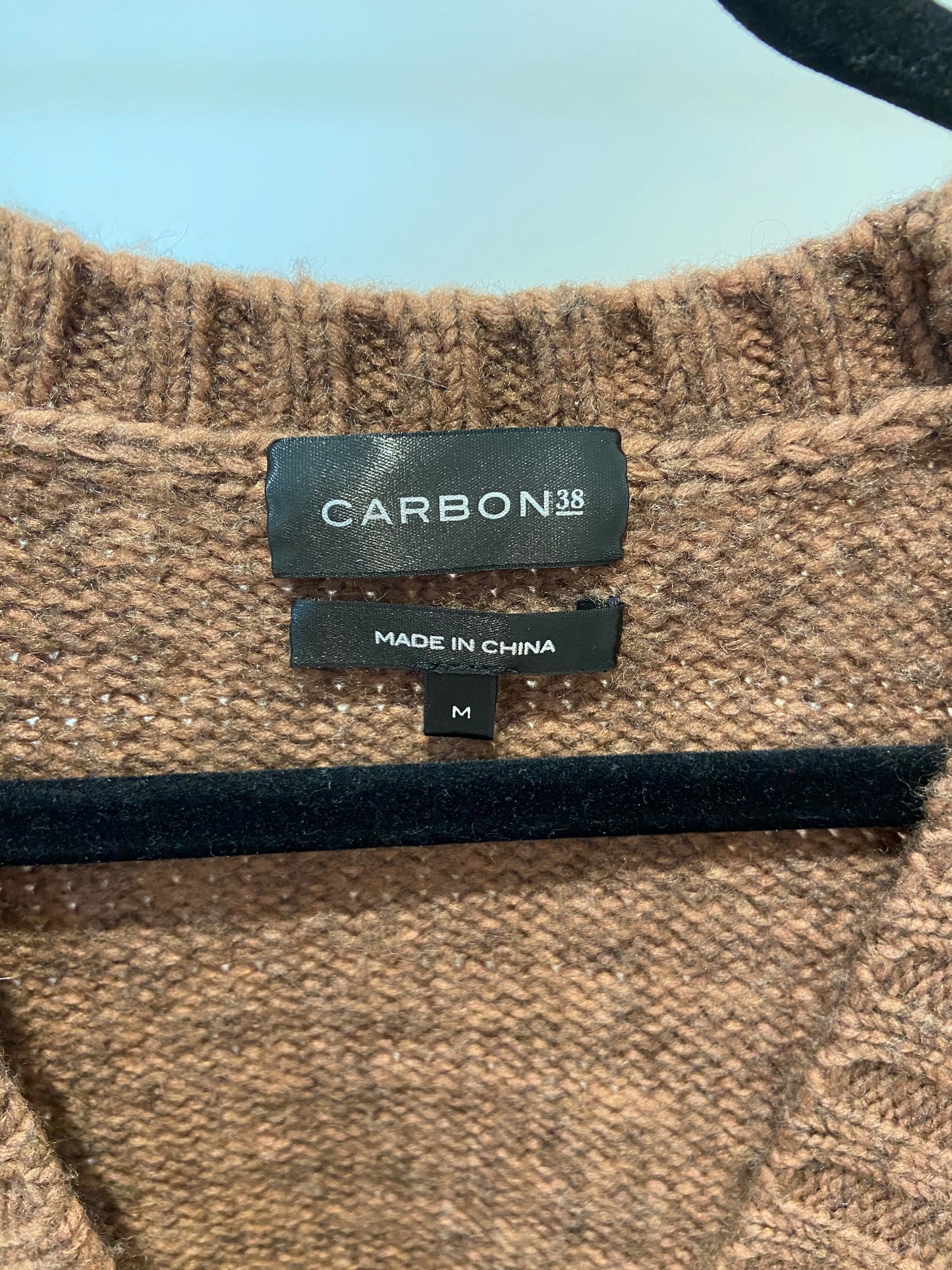 Carbon 38 Cable Knit Cardigan Mushroom Brown size M