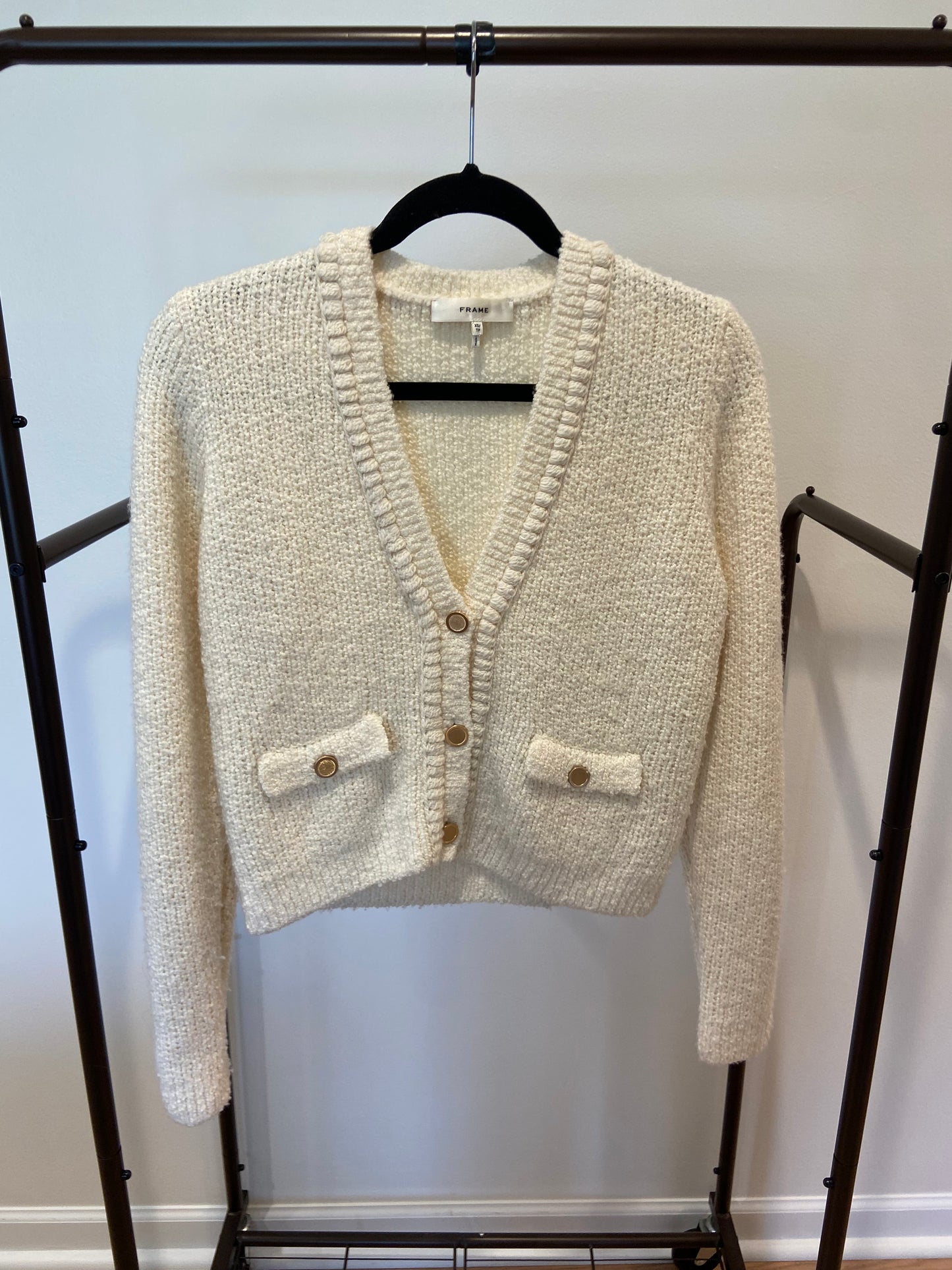 Frame Double Pocket Crop Cardigan size XS