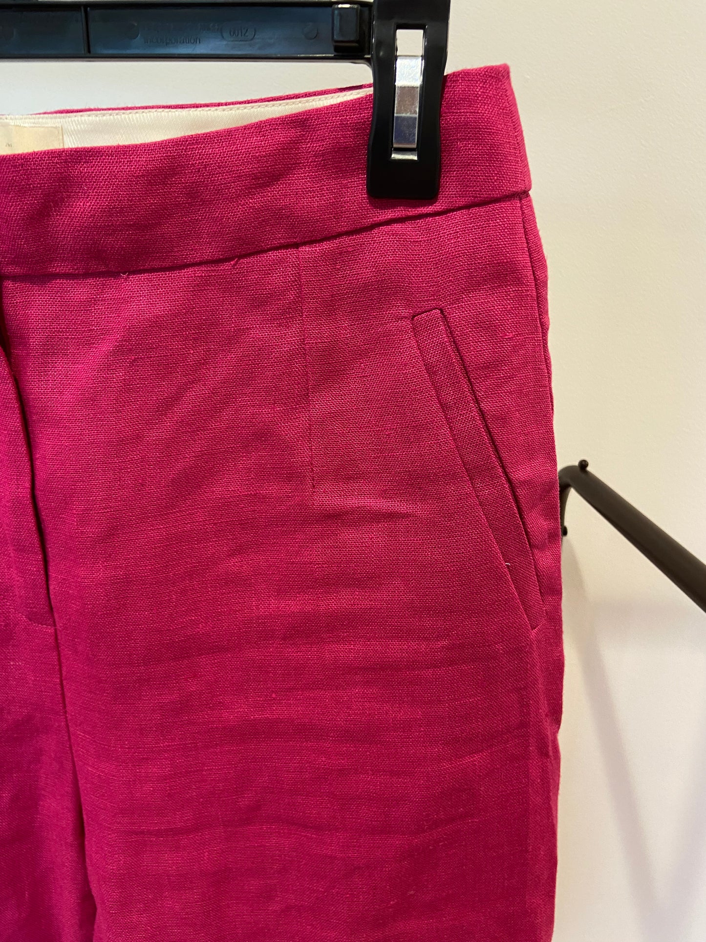 Sezane Martin Linen Trousers Pants Fuchsia size 38 US 6