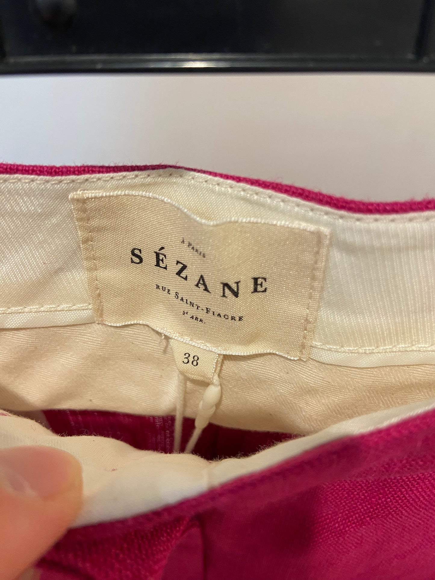 Sezane Martin Linen Trousers Pants Fuchsia size 38 US 6