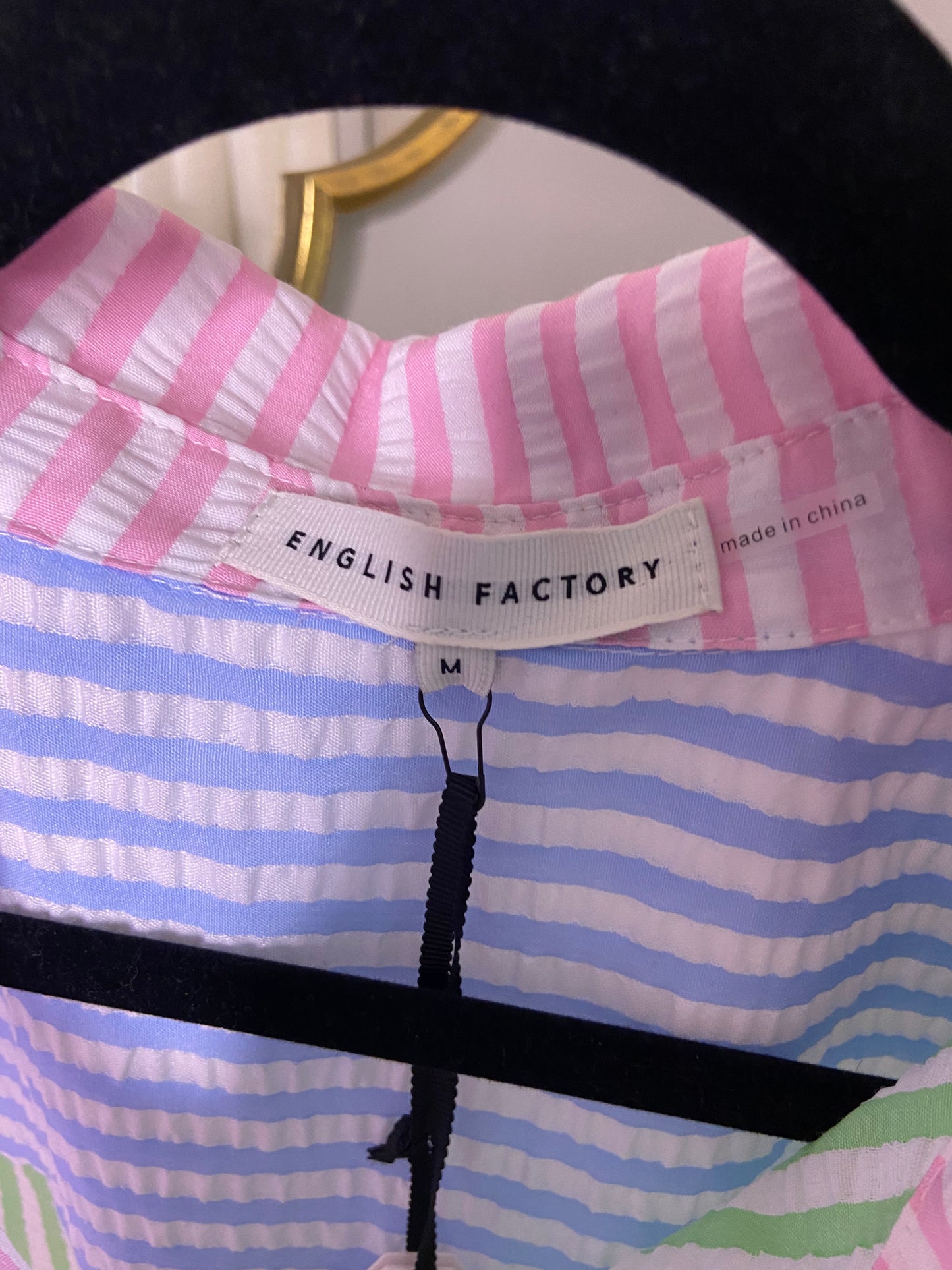 English Factory Seersucker Striped Shorts Set size M/L