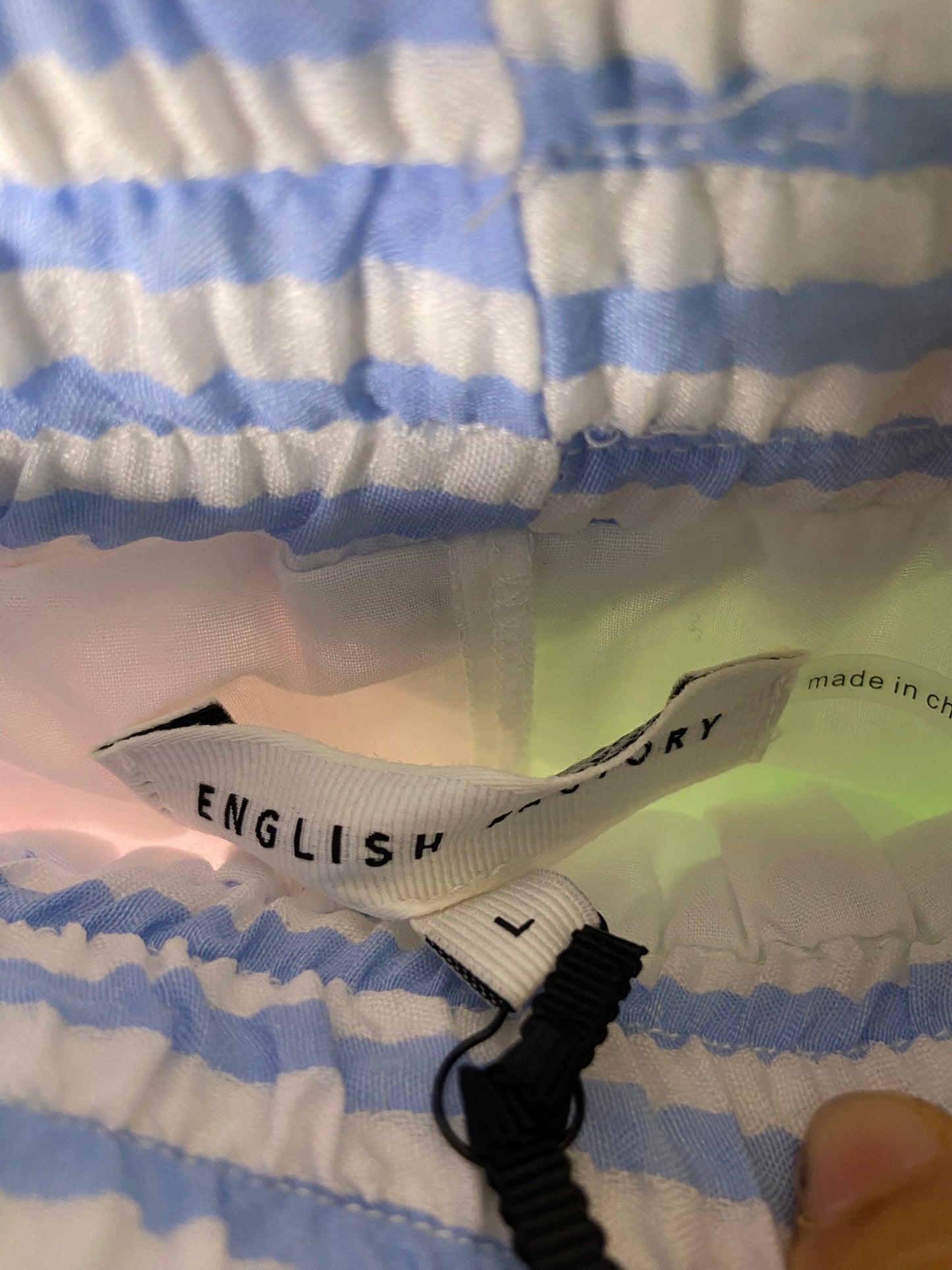 English Factory Seersucker Striped Shorts Set size M/L