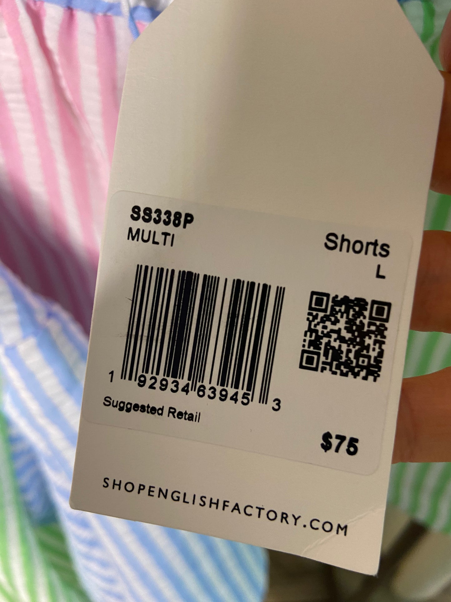 English Factory Seersucker Striped Shorts Set size M/L