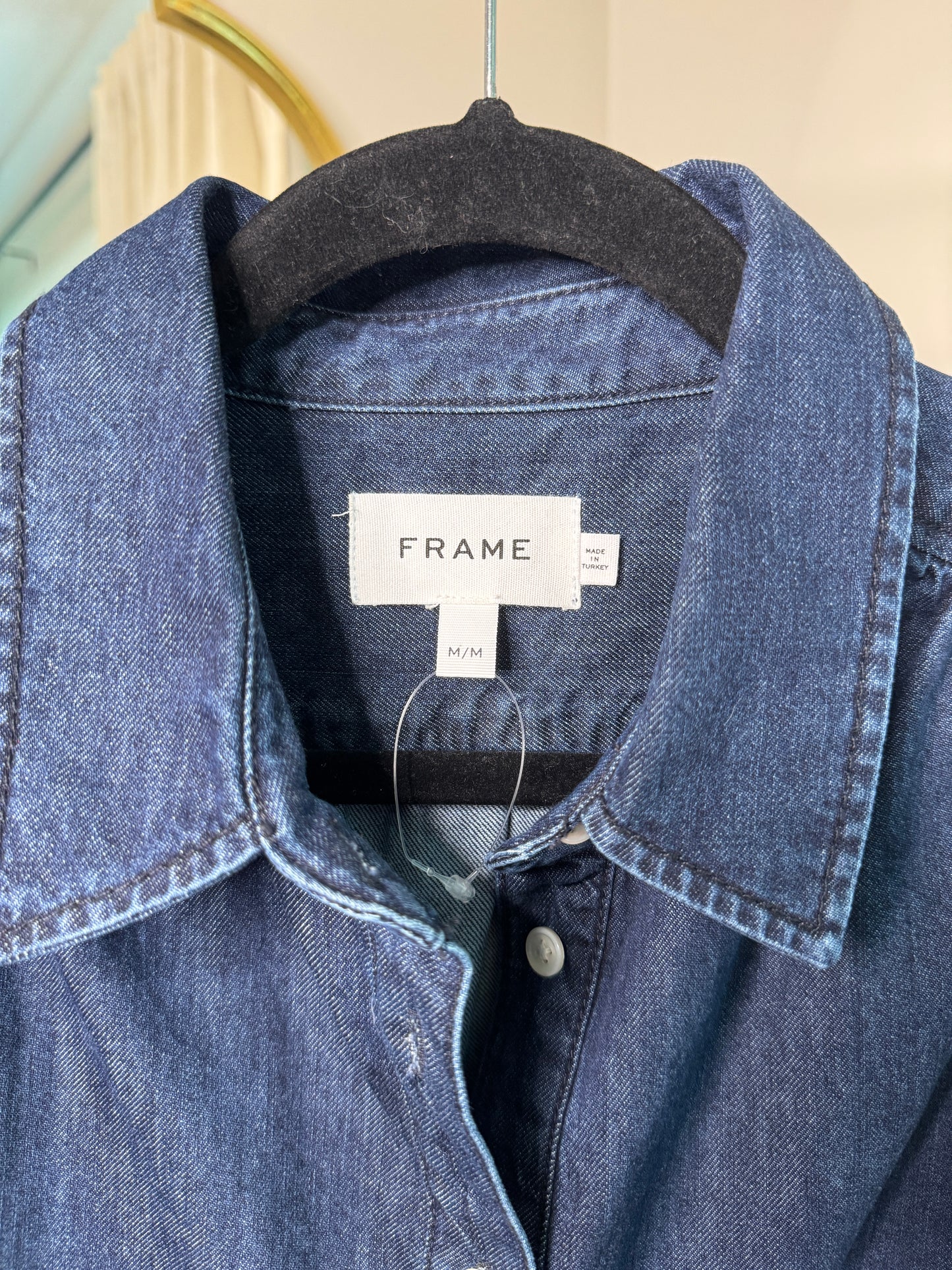 FRAME Puff Sleeve Denim Mini Dress size M