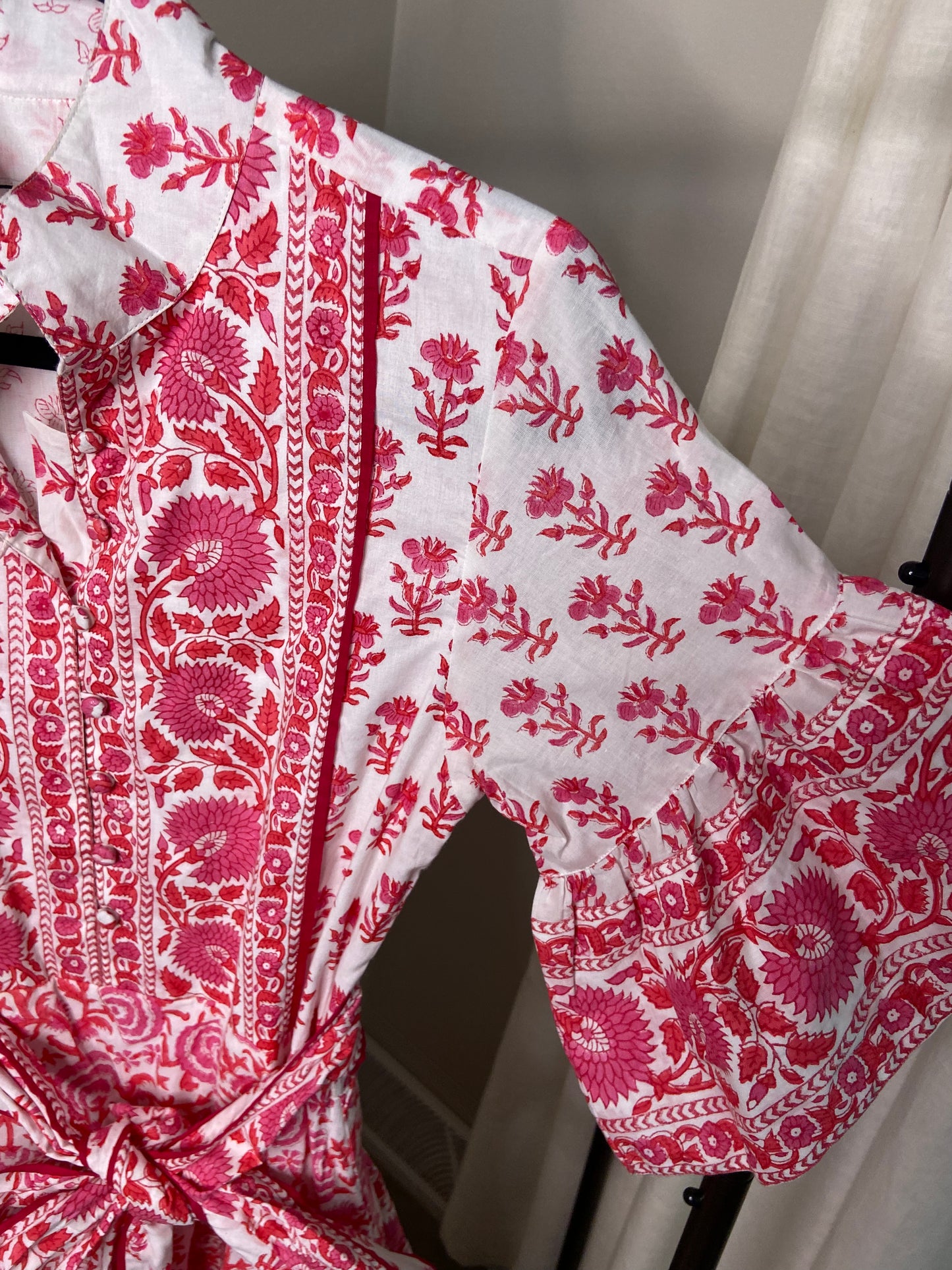 Sue Sartor Tiered Pink Maxi Dress size XS