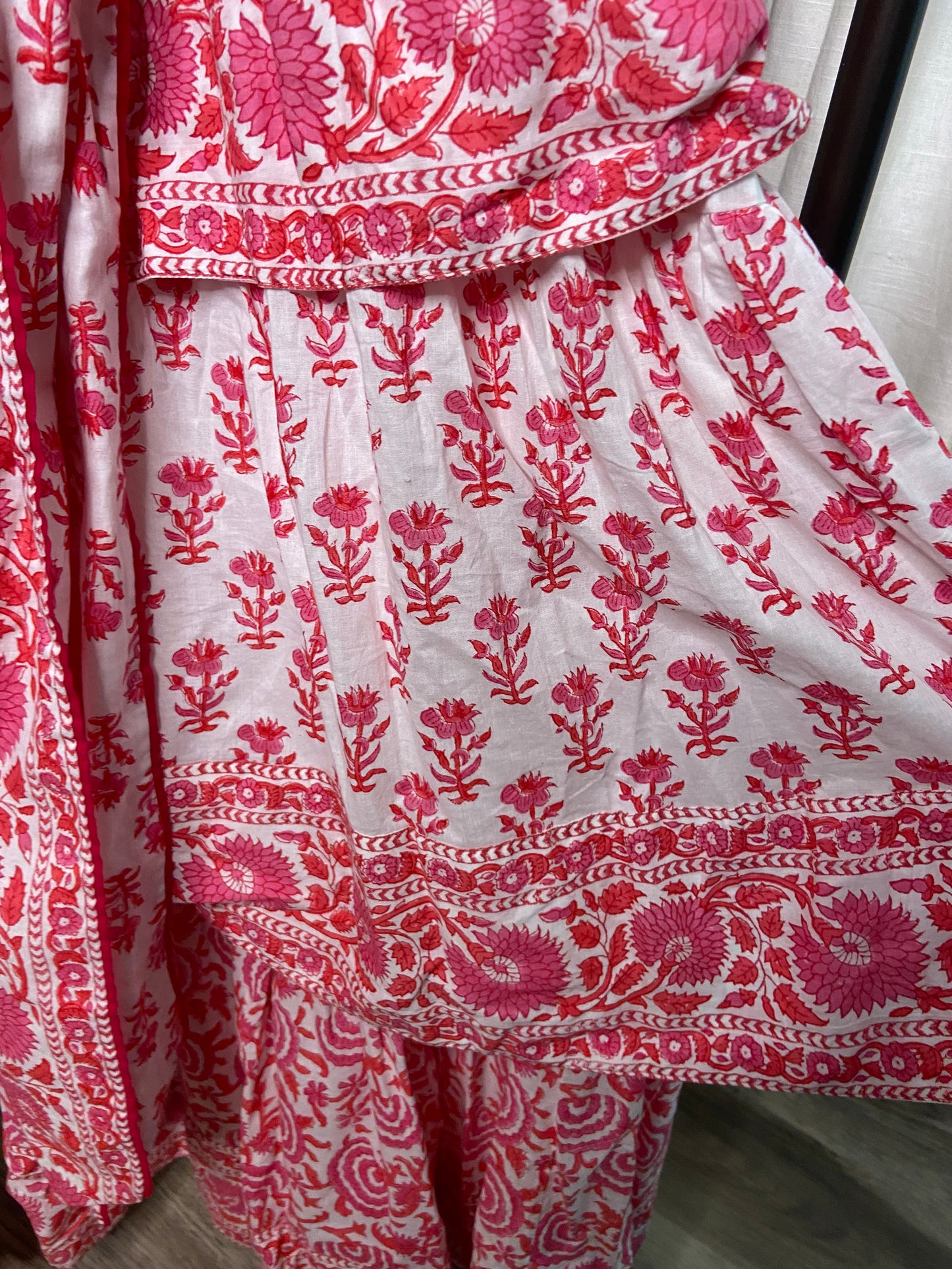 Sue Sartor Tiered Pink Maxi Dress size XS