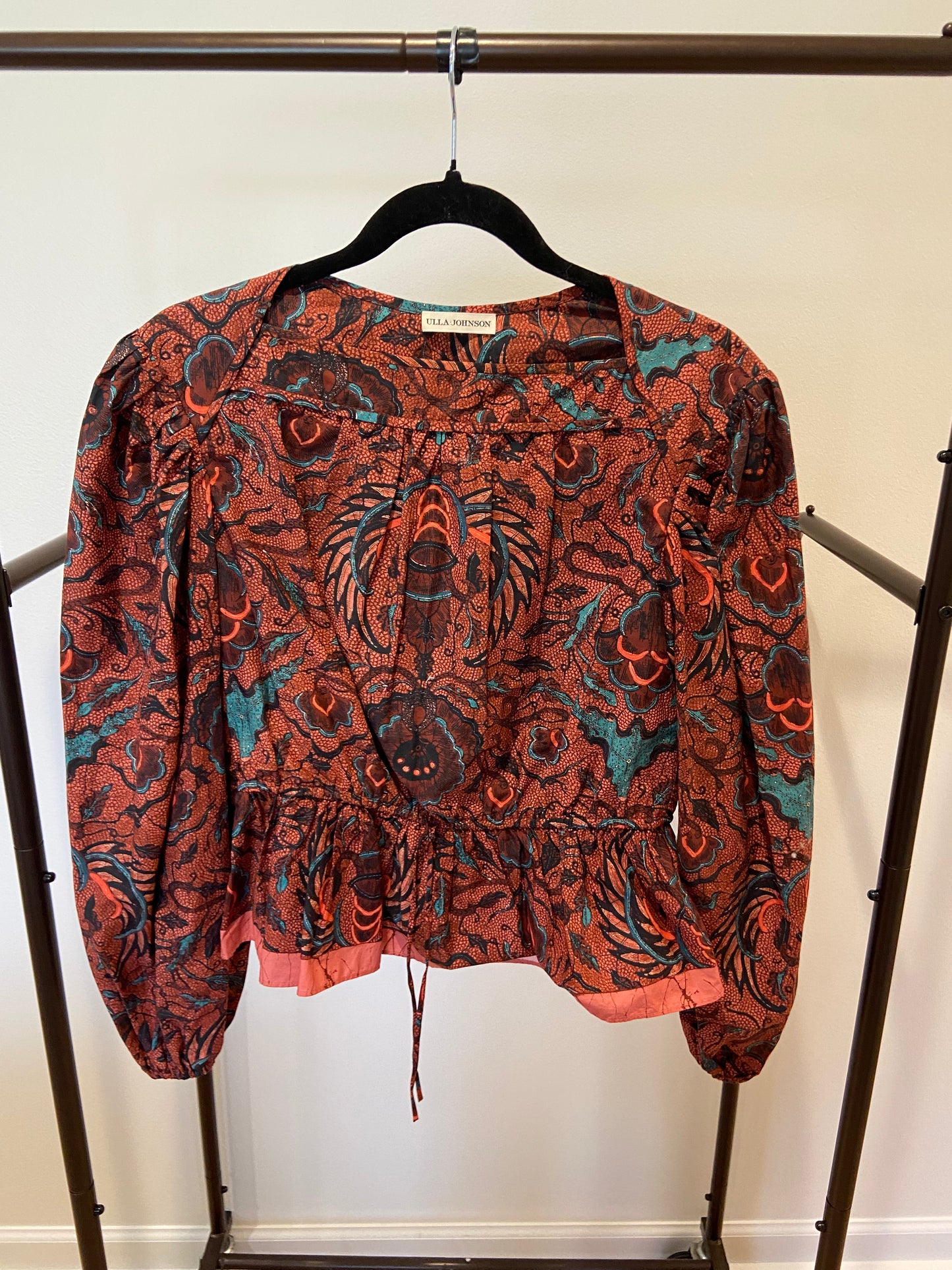 Ulla Johnson Mireya Puff-Sleeve Poplin Blouse size 4