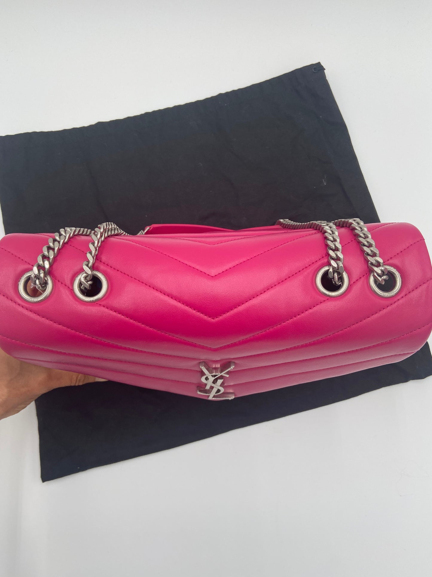 YSL Medium Loulou Calfskin Leather Shoulder Bag - Pink