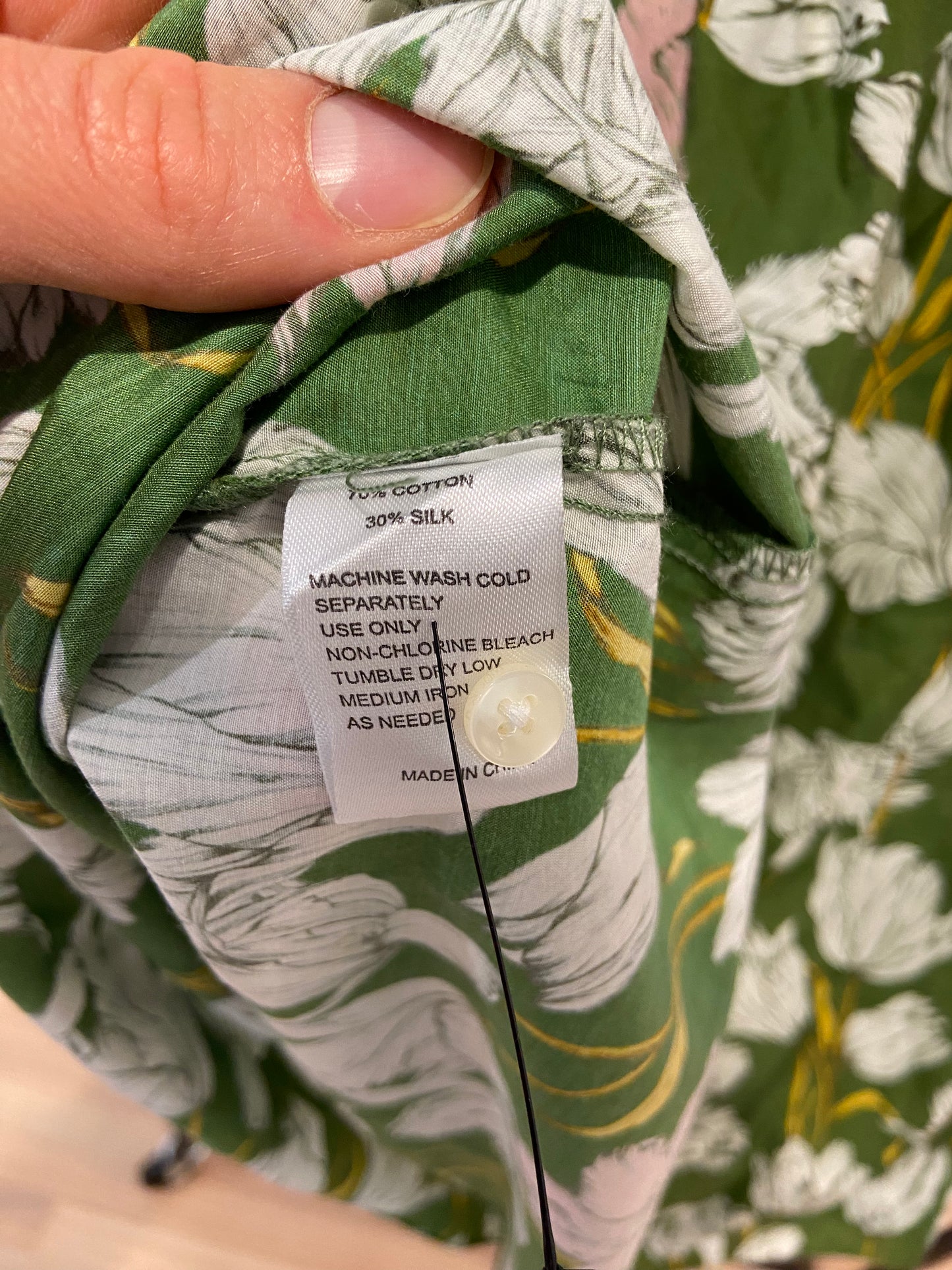 Trovata Carla High-Neck Shirt in Morning Tulip Green size XS