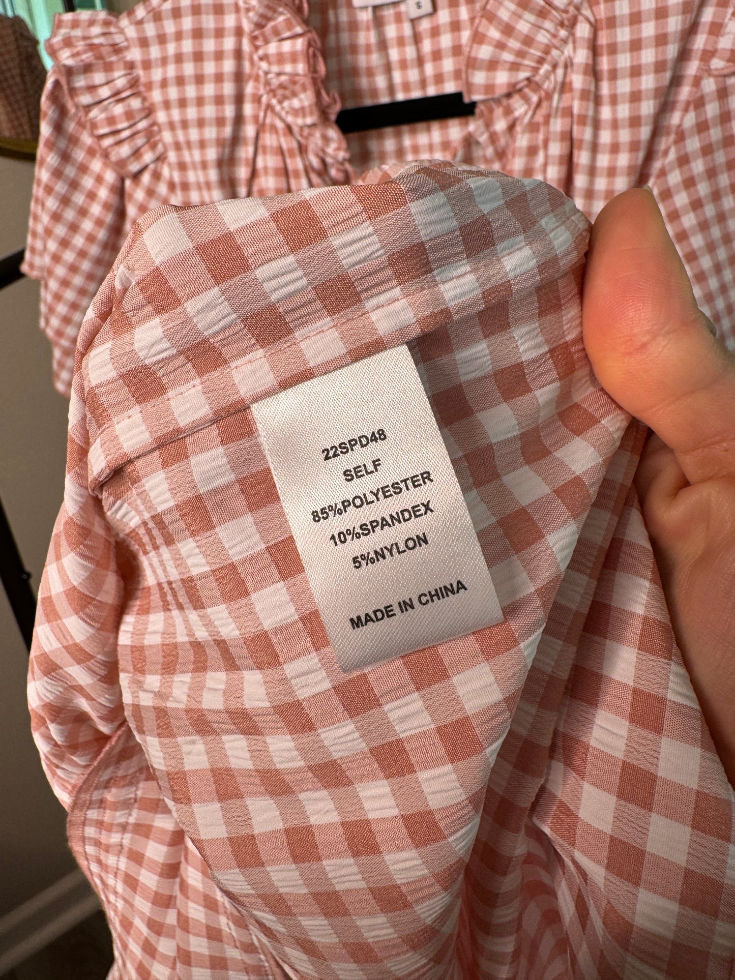Hunter Bell Pink Gingham Matthews Midi Dress size S