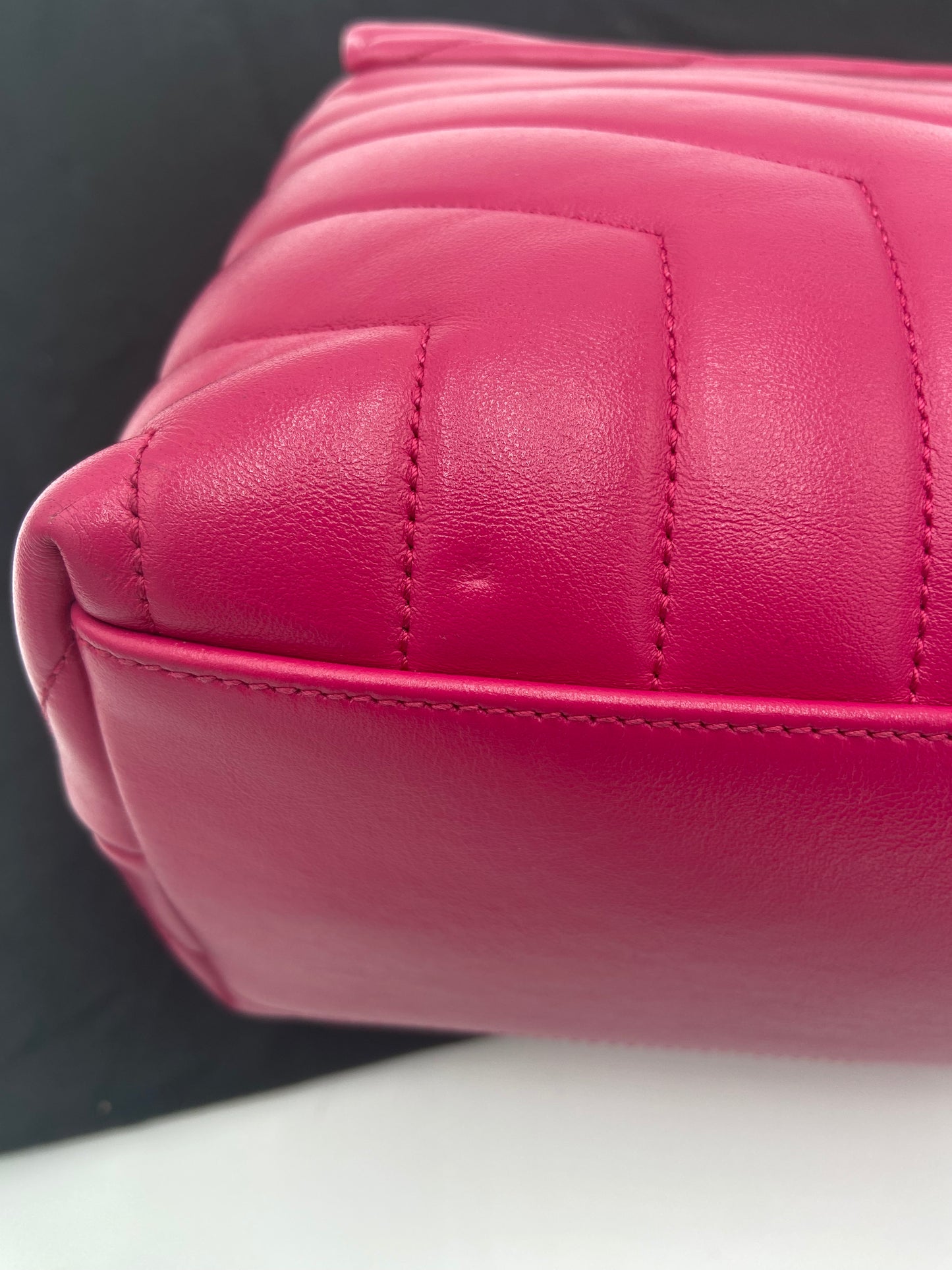 YSL Medium Loulou Calfskin Leather Shoulder Bag - Pink