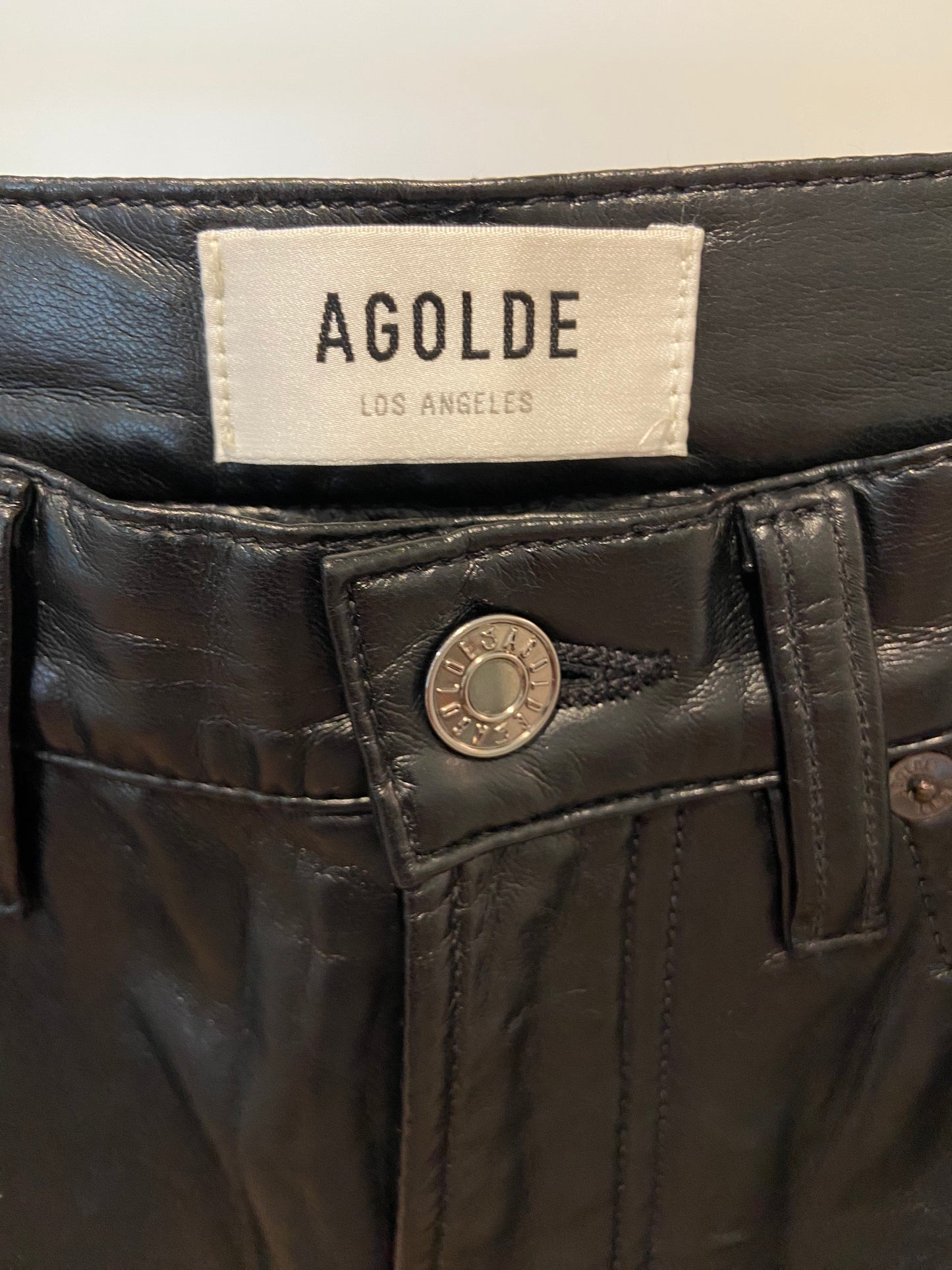Agolde 90s Pinched Waist Recycled Leather Pants size 25