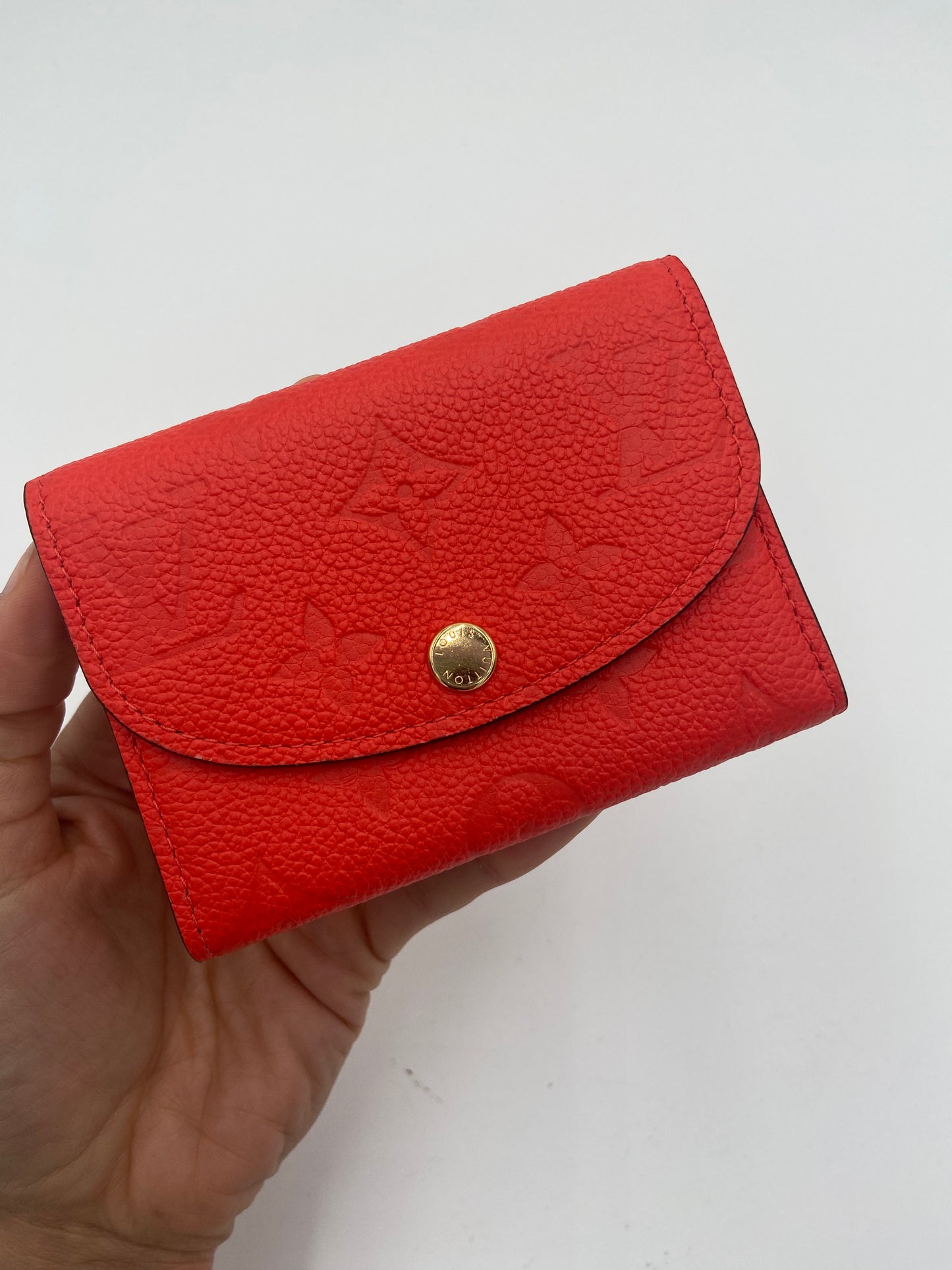 Louis Vuitton Rosalie Coin Purse Empreinte Leather Cherry