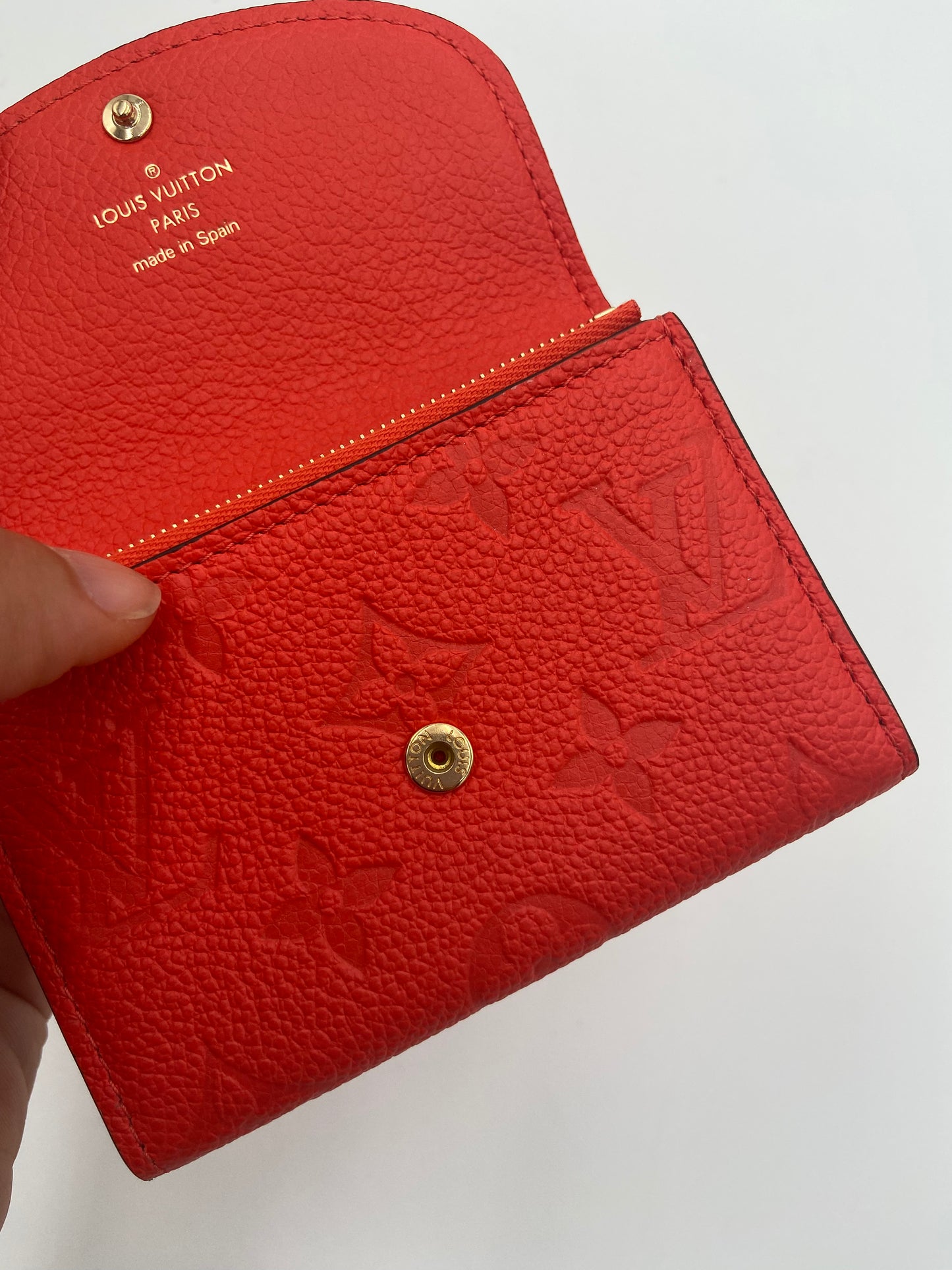 Louis Vuitton Rosalie Coin Purse Empreinte Leather Cherry