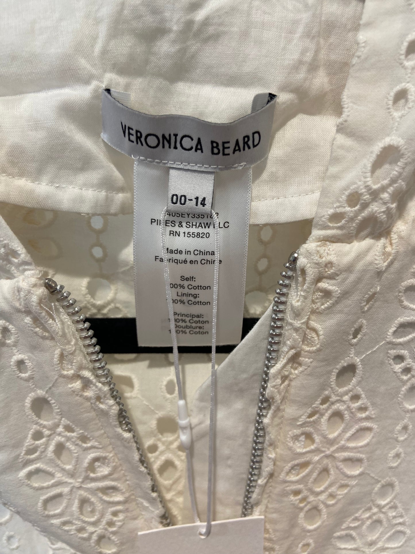 Veronica Beard Marlo Lace Hoodie Dickey size 00-14
