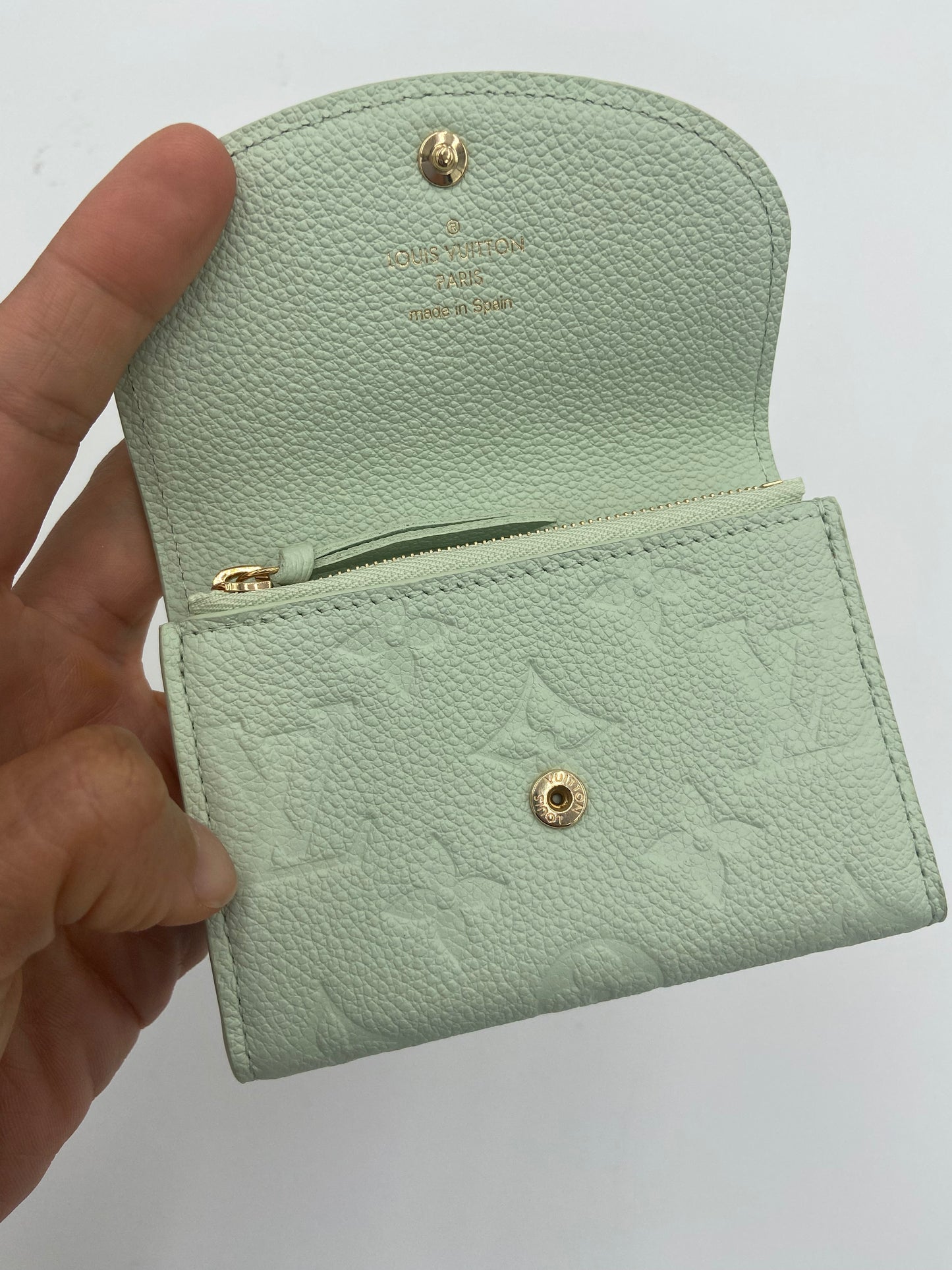 Louis Vuitton Rosalie Coin Purse Empreinte Leather Matcha Green