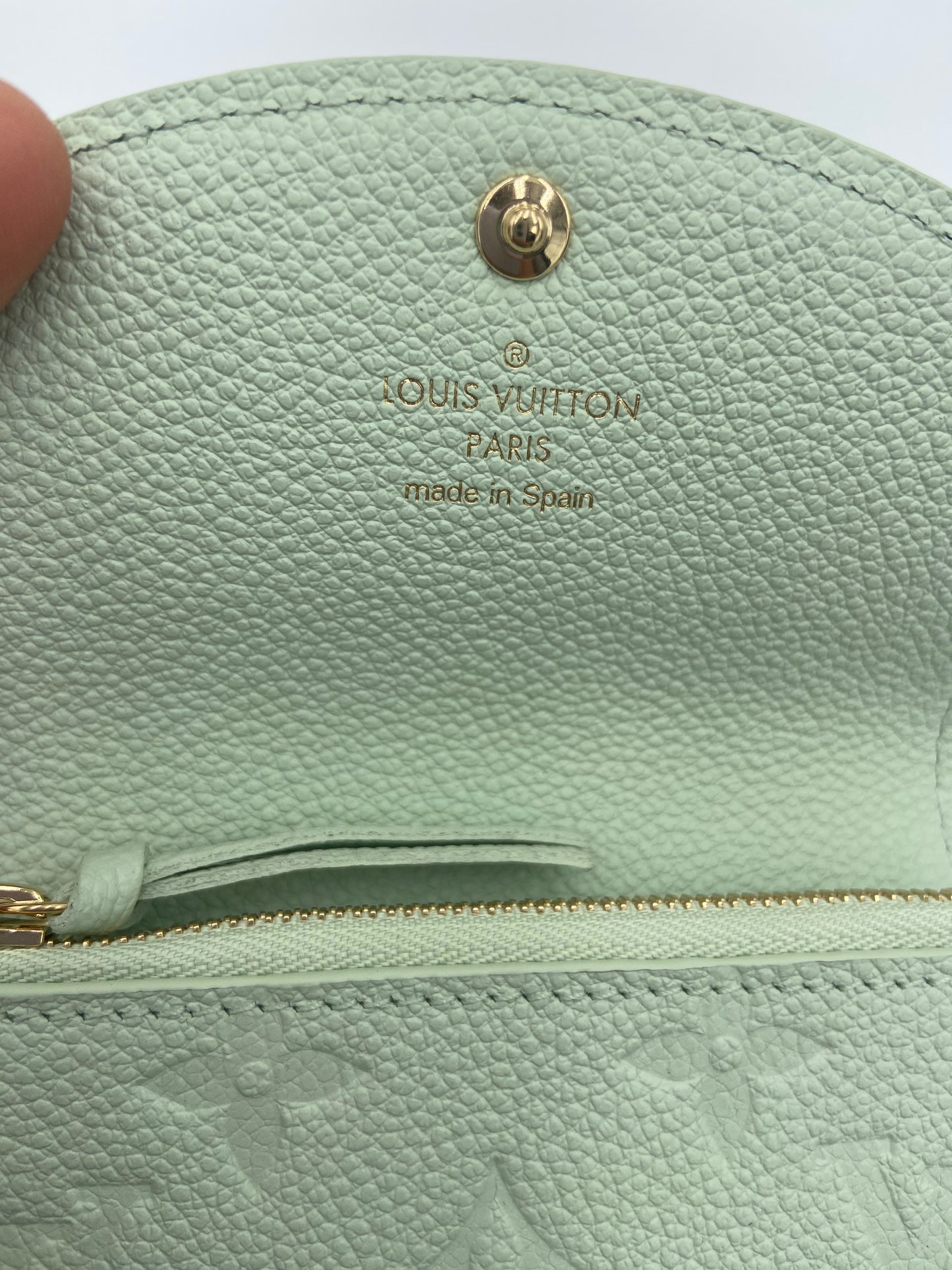 Louis Vuitton Rosalie Coin Purse Empreinte Leather Matcha Green