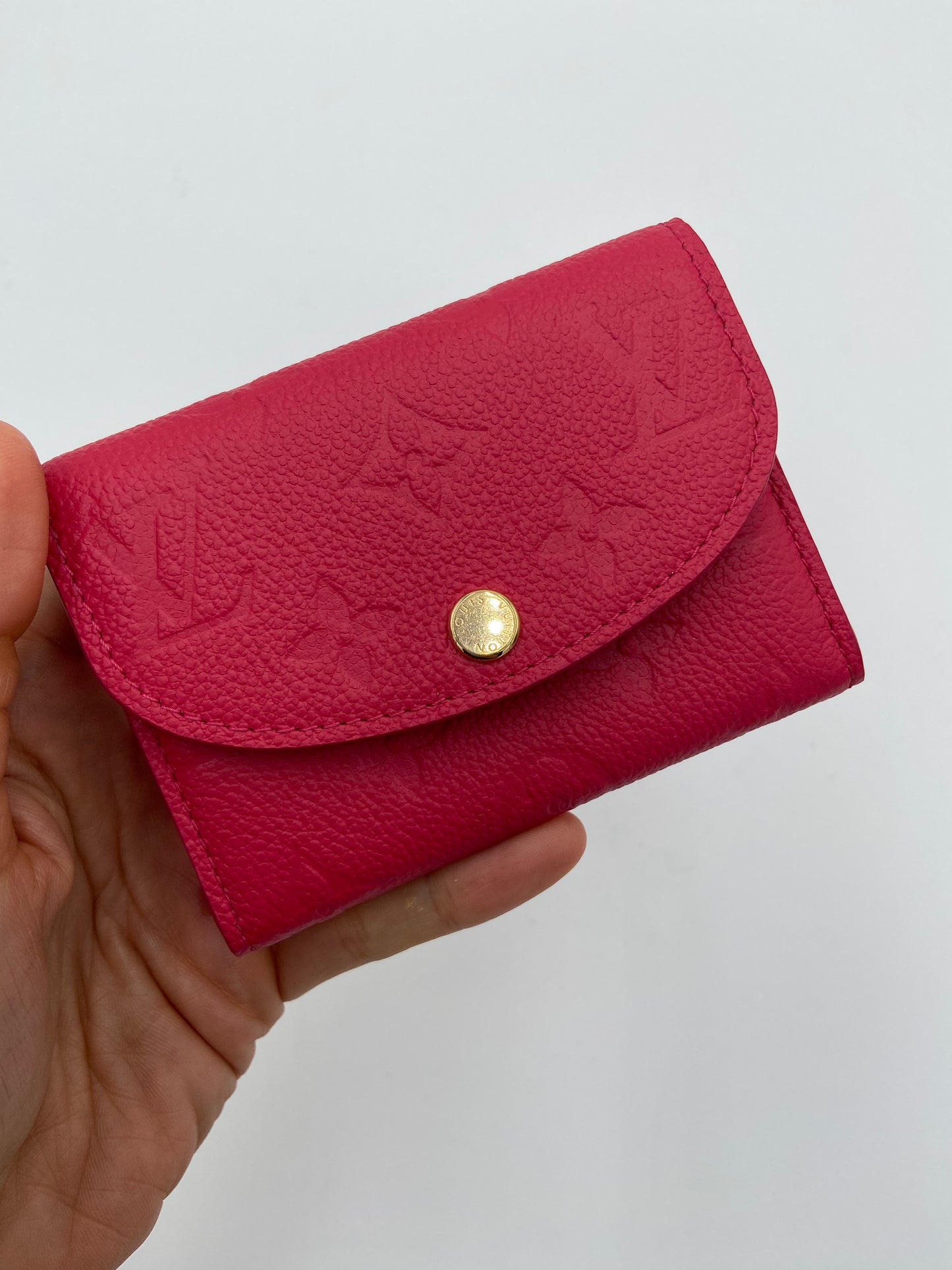 Louis Vuitton Rosalie Coin Purse Empreinte Leather Rose Pondichery