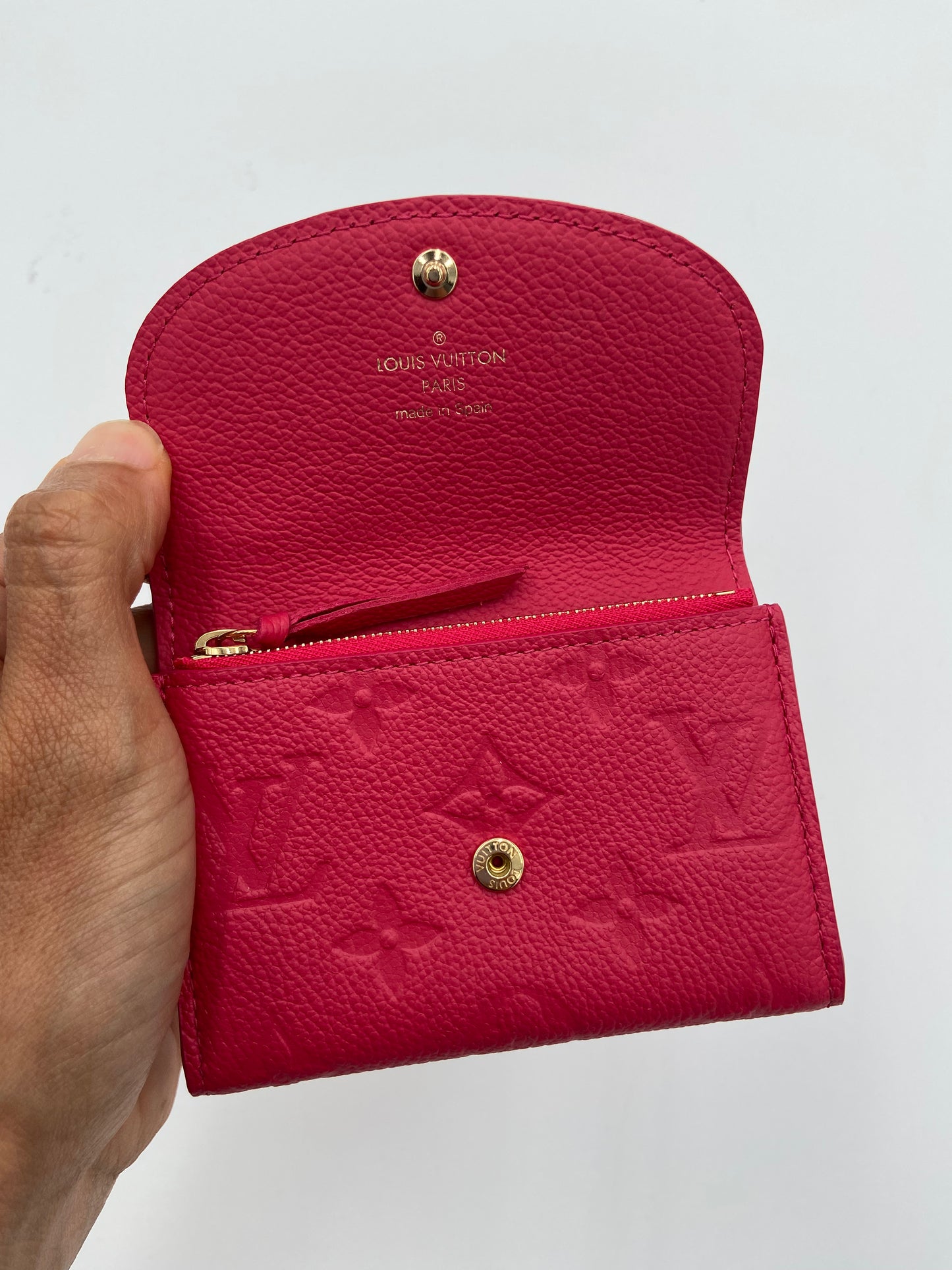 Louis Vuitton Rosalie Coin Purse Empreinte Leather Rose Pondichery