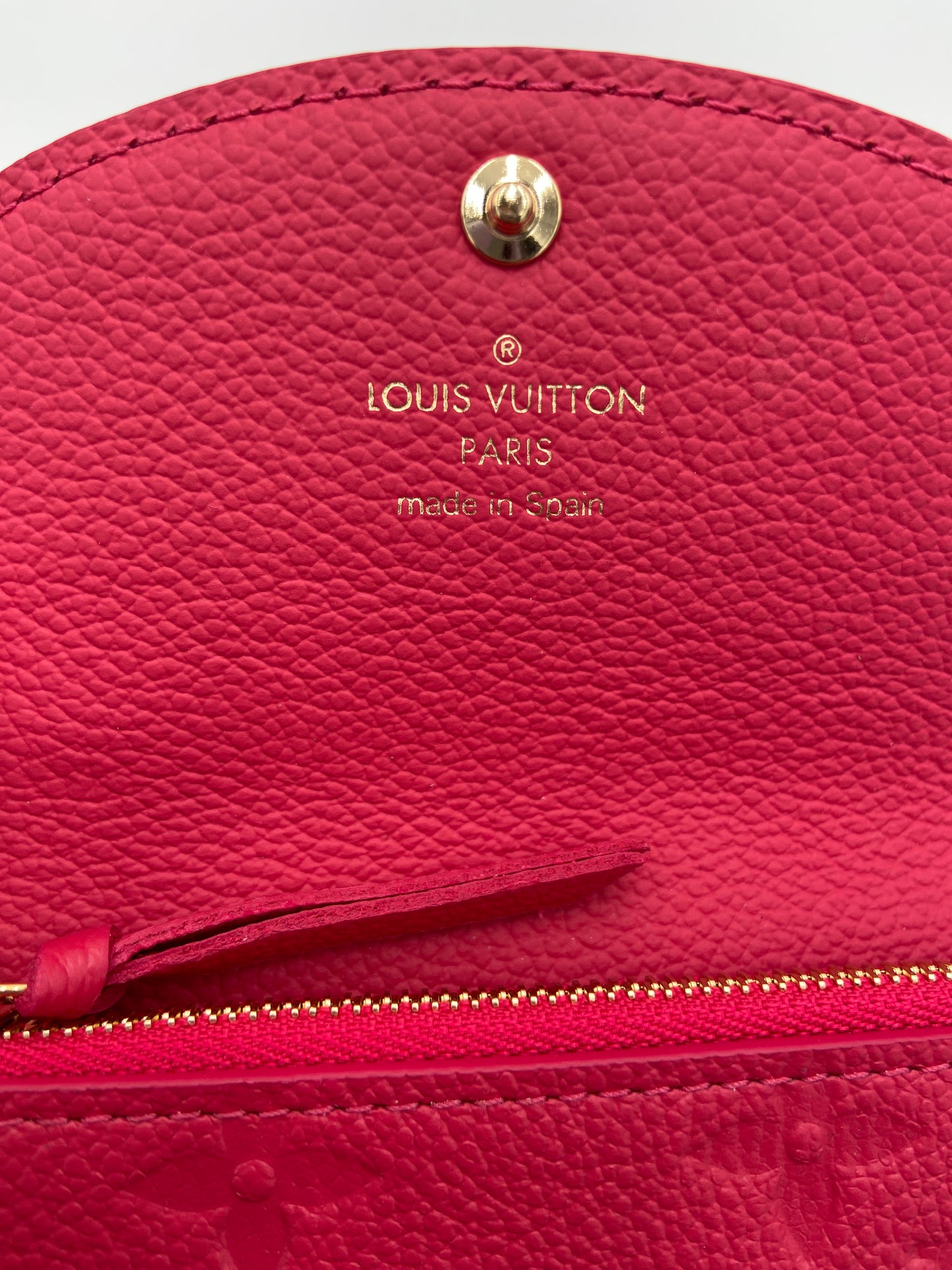 Louis Vuitton Rosalie Coin Purse Empreinte Leather Rose Pondichery