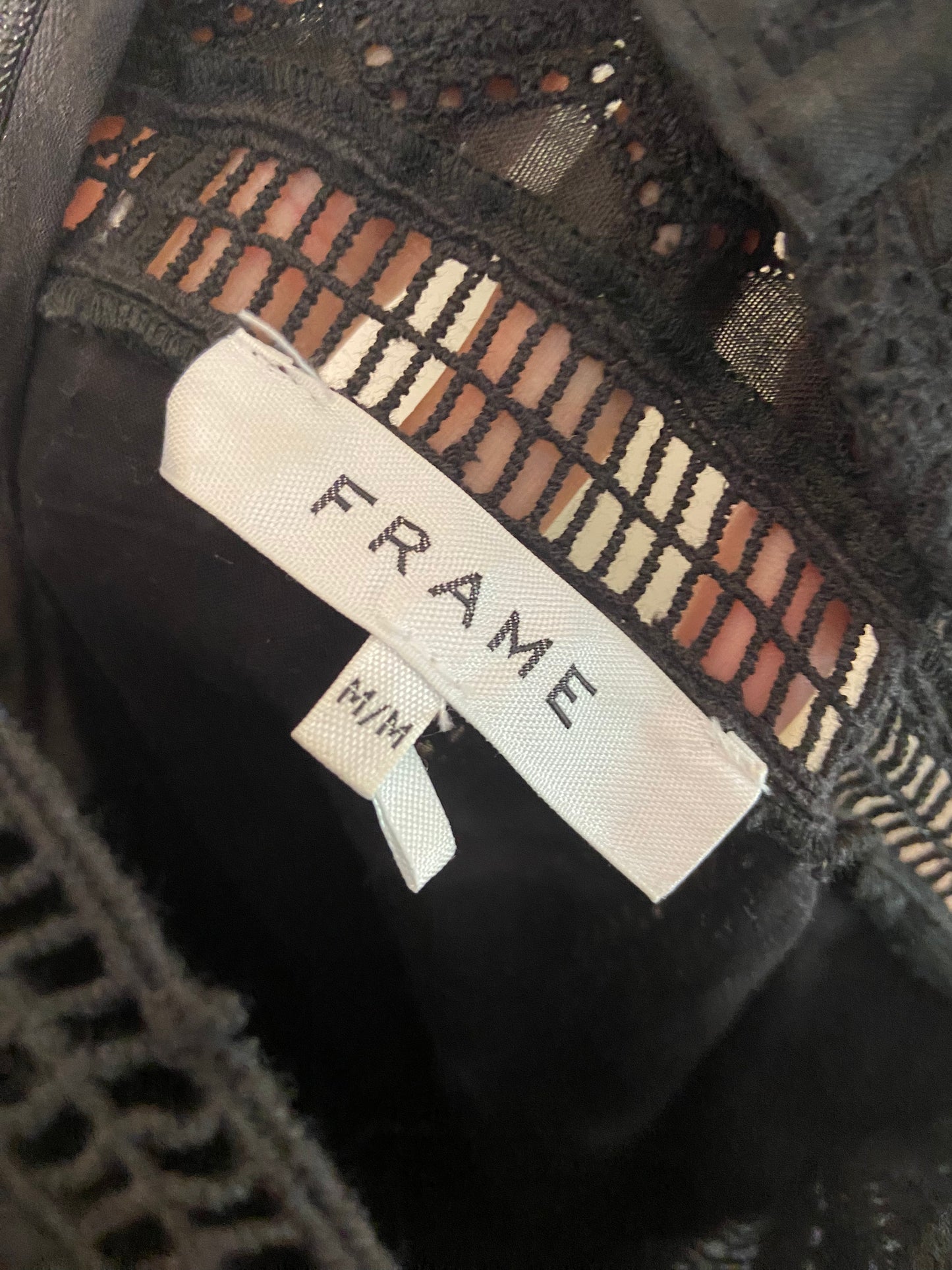 Frame Black Lace Eyelet Jumpsuit size M