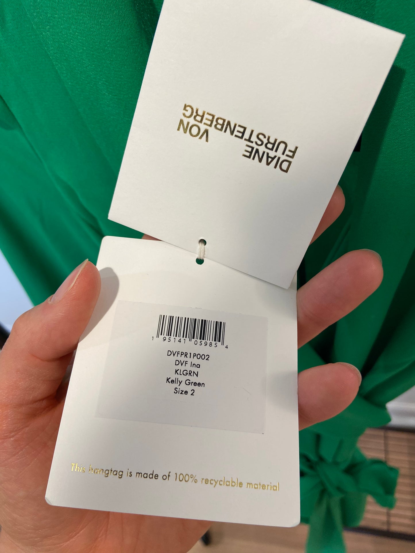Diane Von Furstenberg Ina Romper Kelly Green size 2