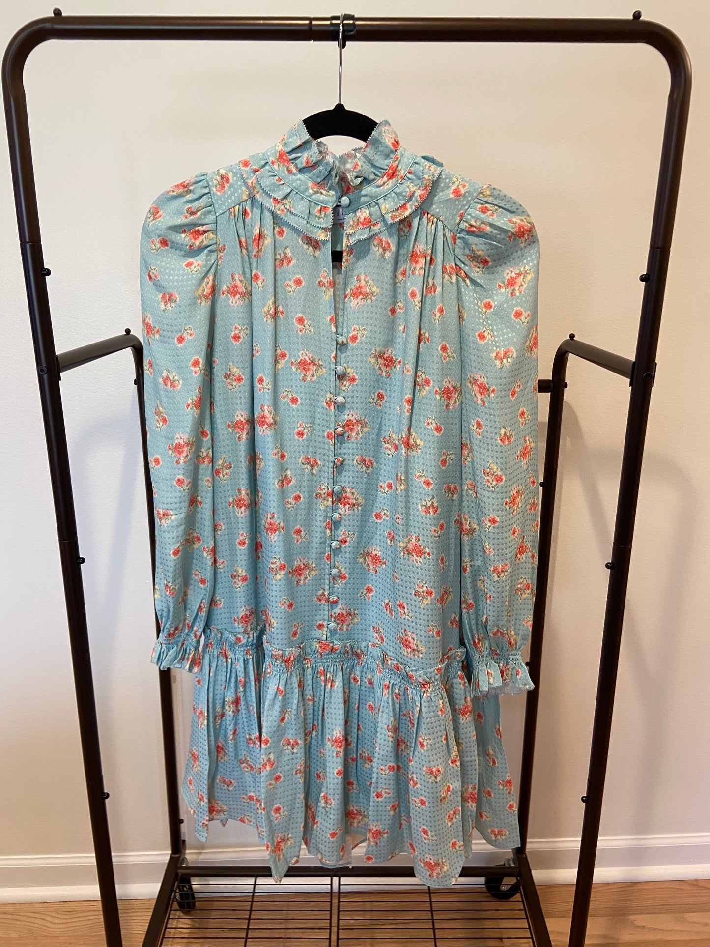 Hunter Bell Blakely Dress Blue Ikat Flower size XS