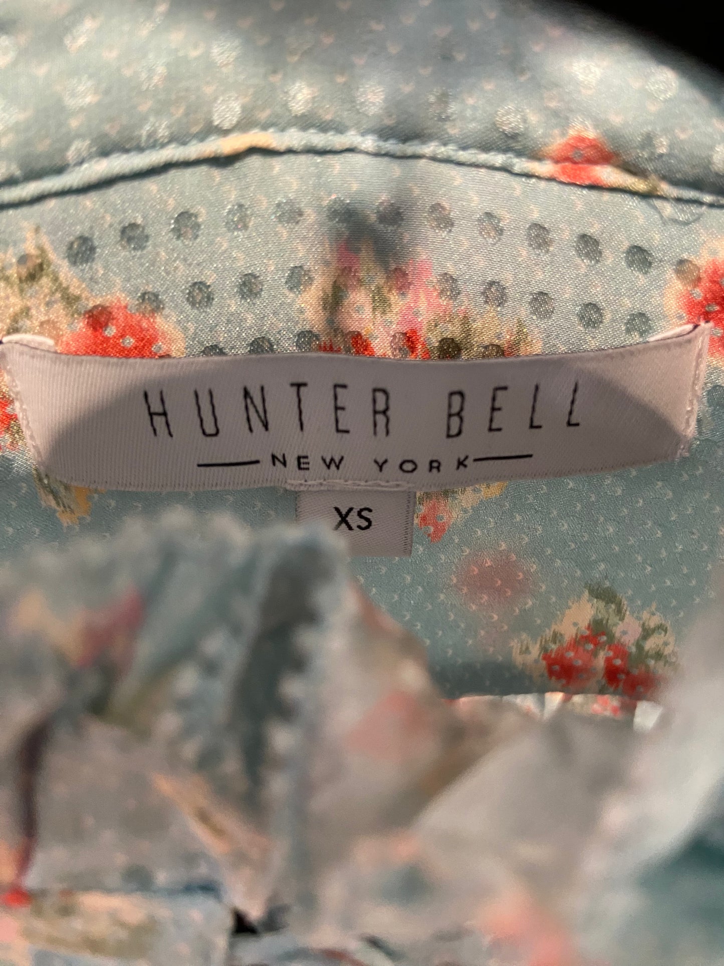 Hunter Bell Blakely Dress Blue Ikat Flower size XS
