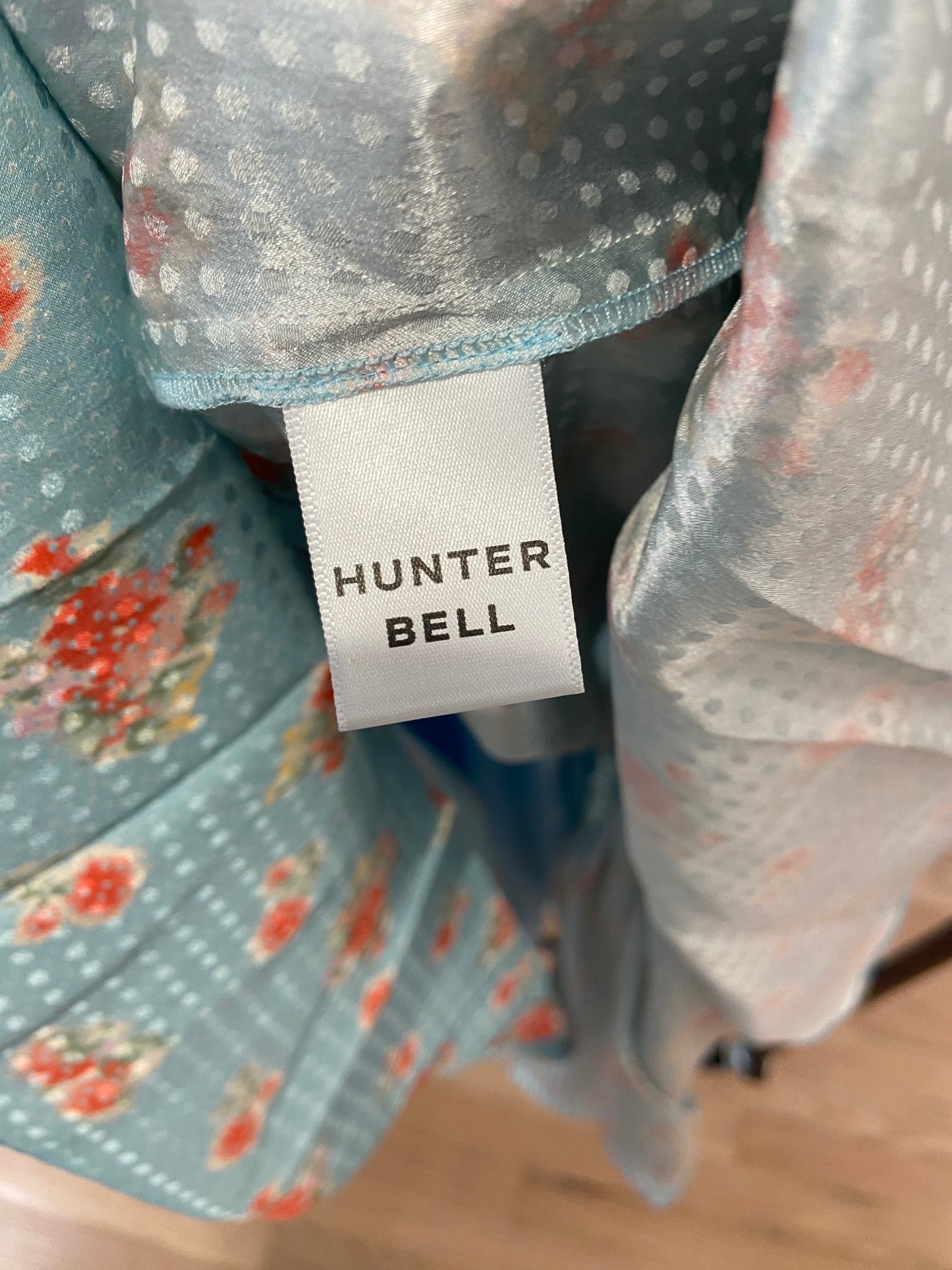 Hunter Bell Blakely Dress Blue Ikat Flower size XS