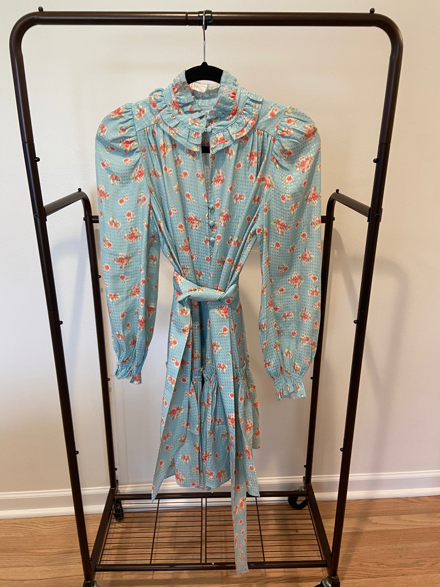 Hunter Bell Blakely Dress Blue Ikat Flower size XS