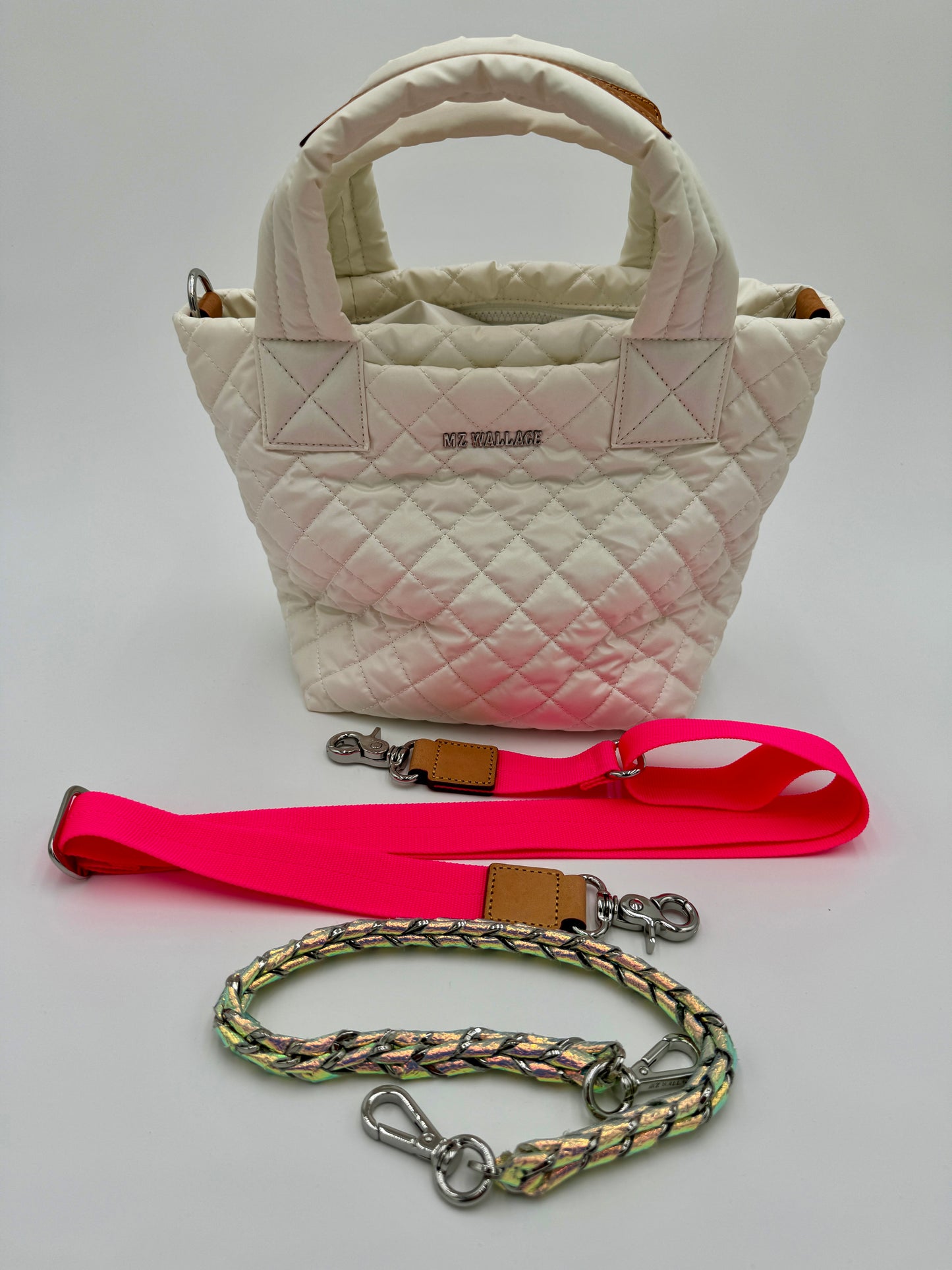 MZ WALLACE Deluxe Mini Metro Tote in Pearl