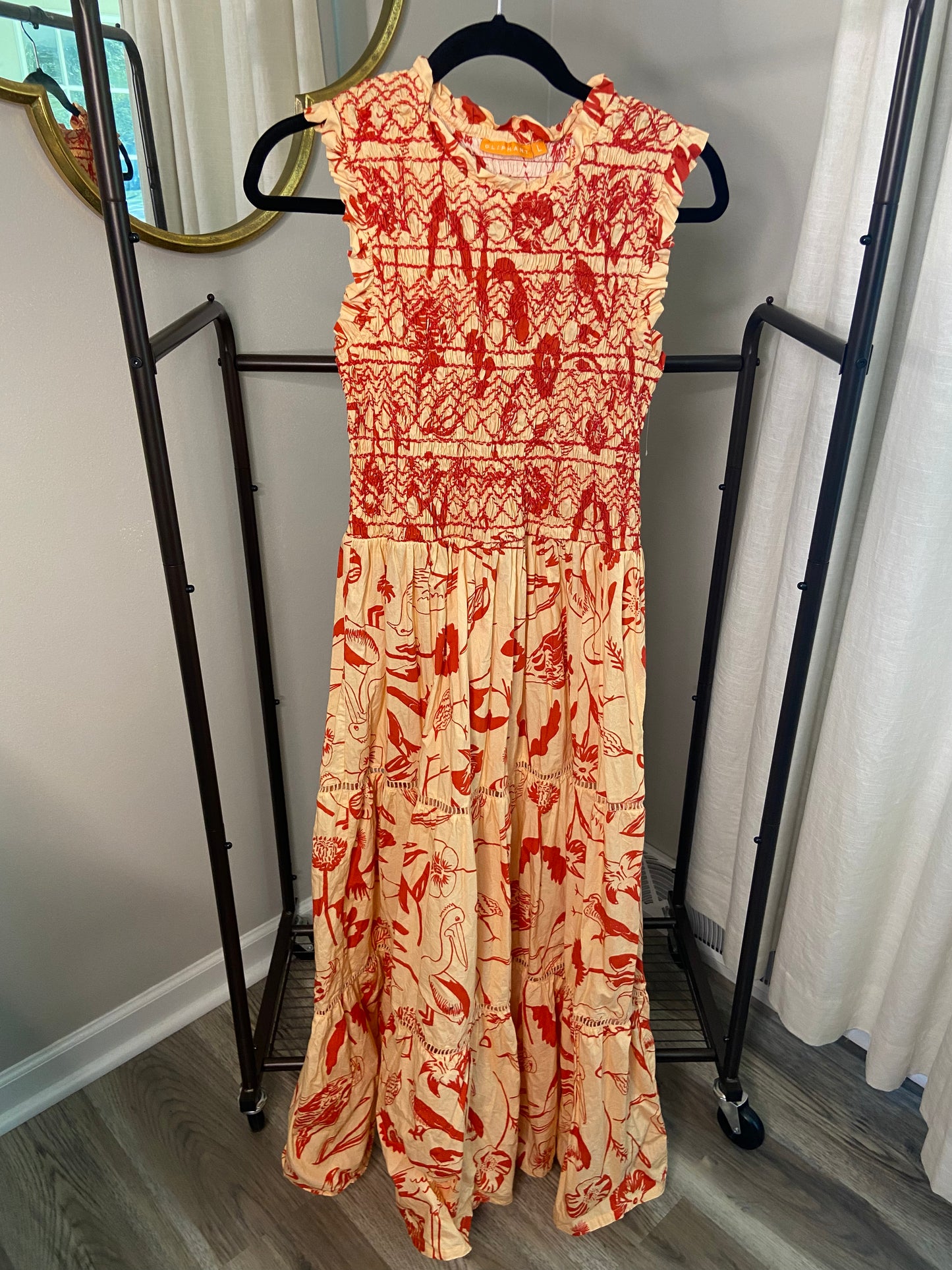 Oliphant Smocked Maxi Dress size L
