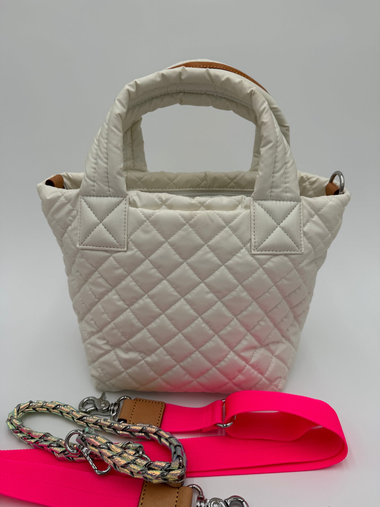 MZ WALLACE Deluxe Mini Metro Tote in Pearl