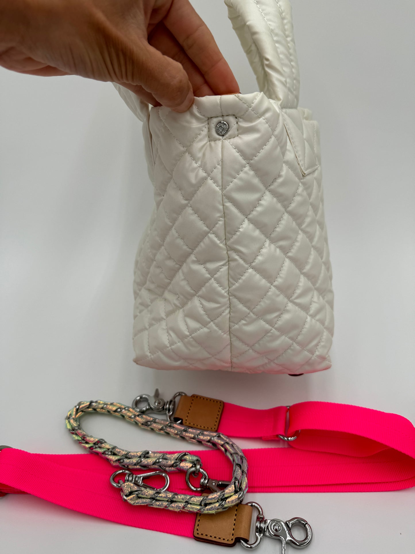 MZ WALLACE Deluxe Mini Metro Tote in Pearl
