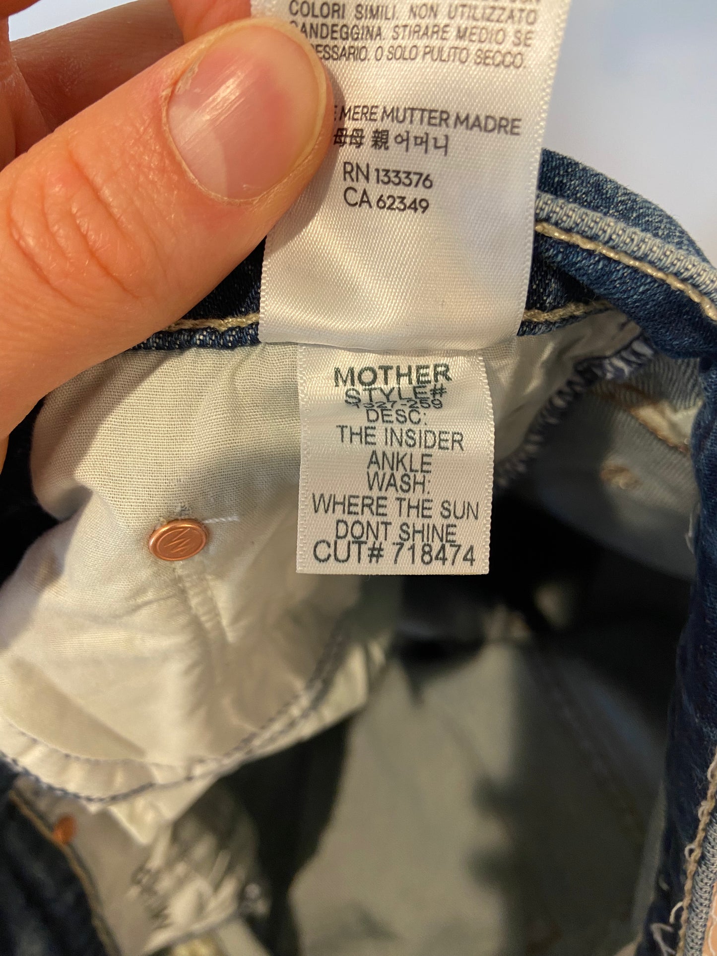 Mother The Insider Ankle Where the Sun Don't Shine size 31