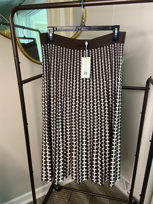 Tory Burch Monogram Jacquard Knit Midi Skirt size L