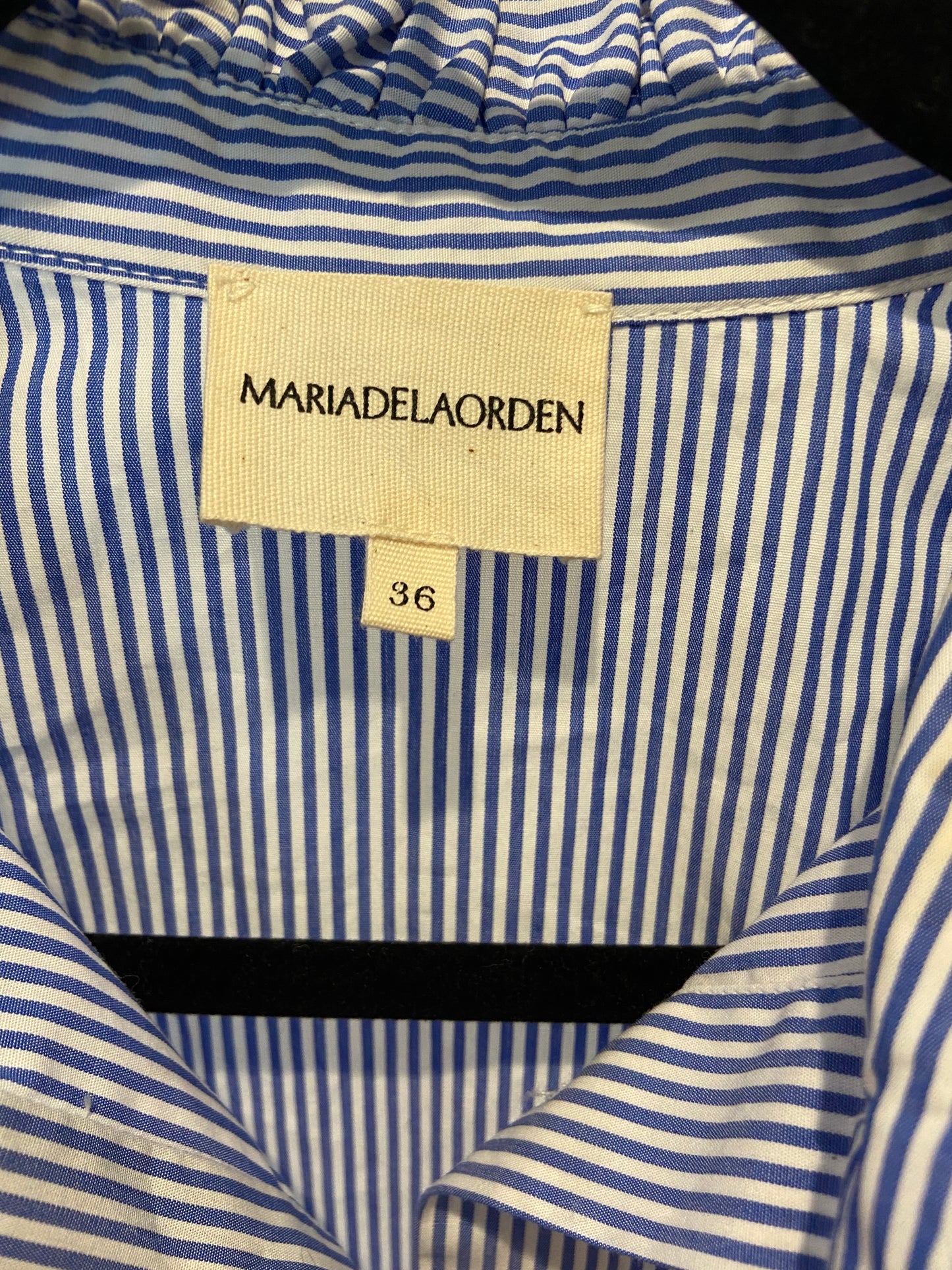 Maria De La Orden Mizou Striped Ruffle Sleeveless Blouse size 36 US 4